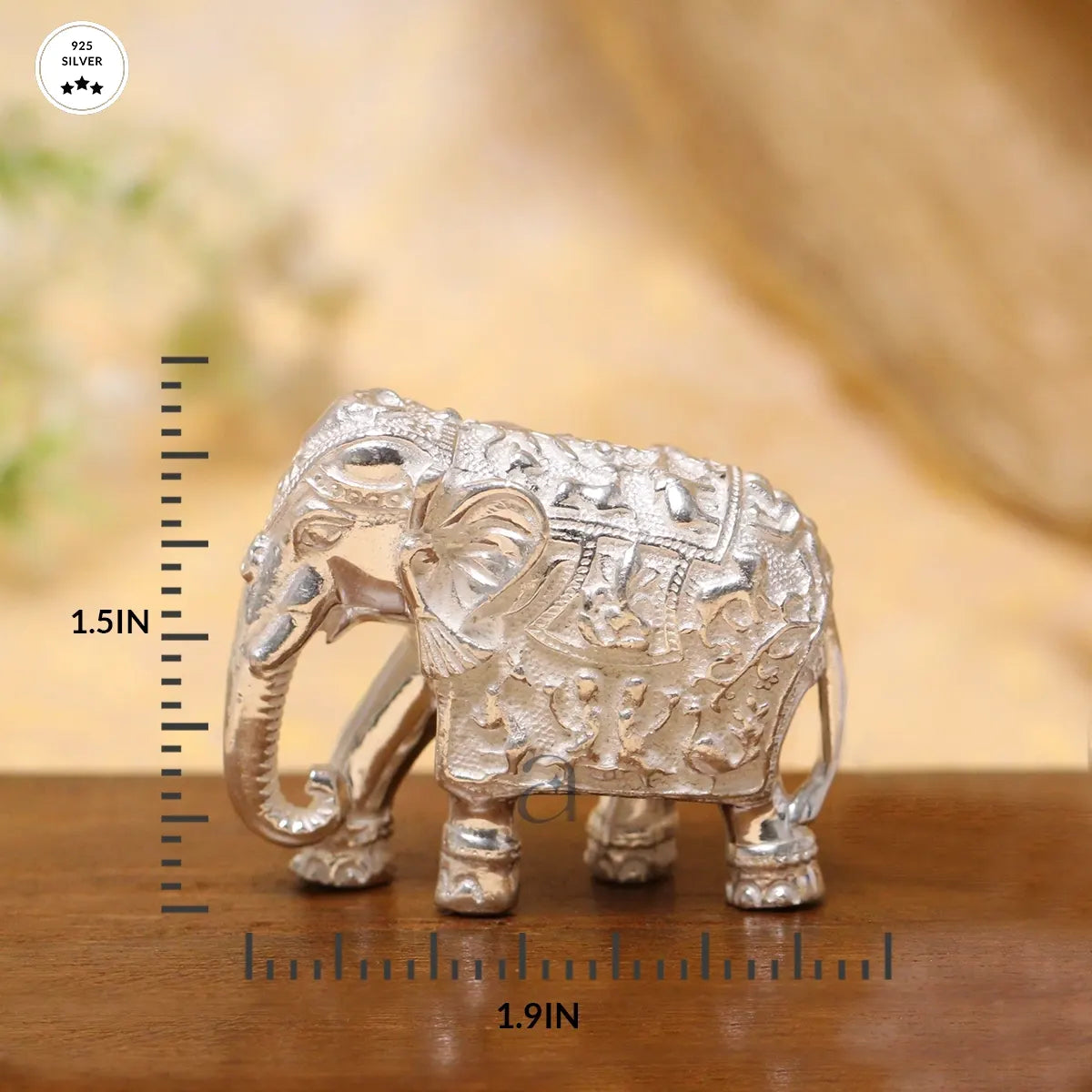 925 Solid Silver Elephant