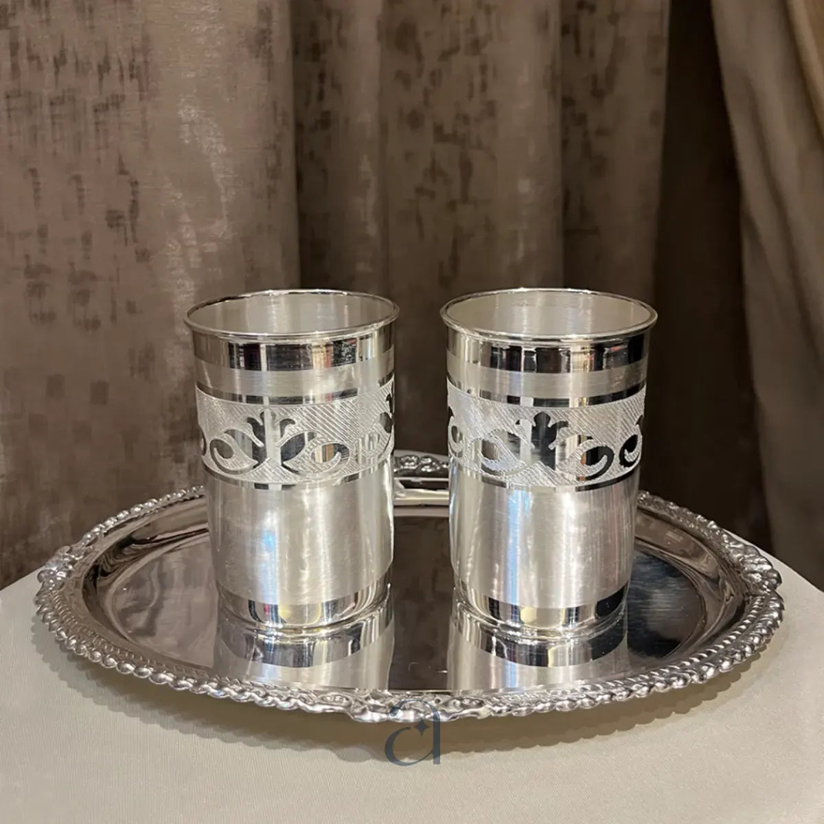 Handcrafted Silver Leaf Glasses (Set of 2)