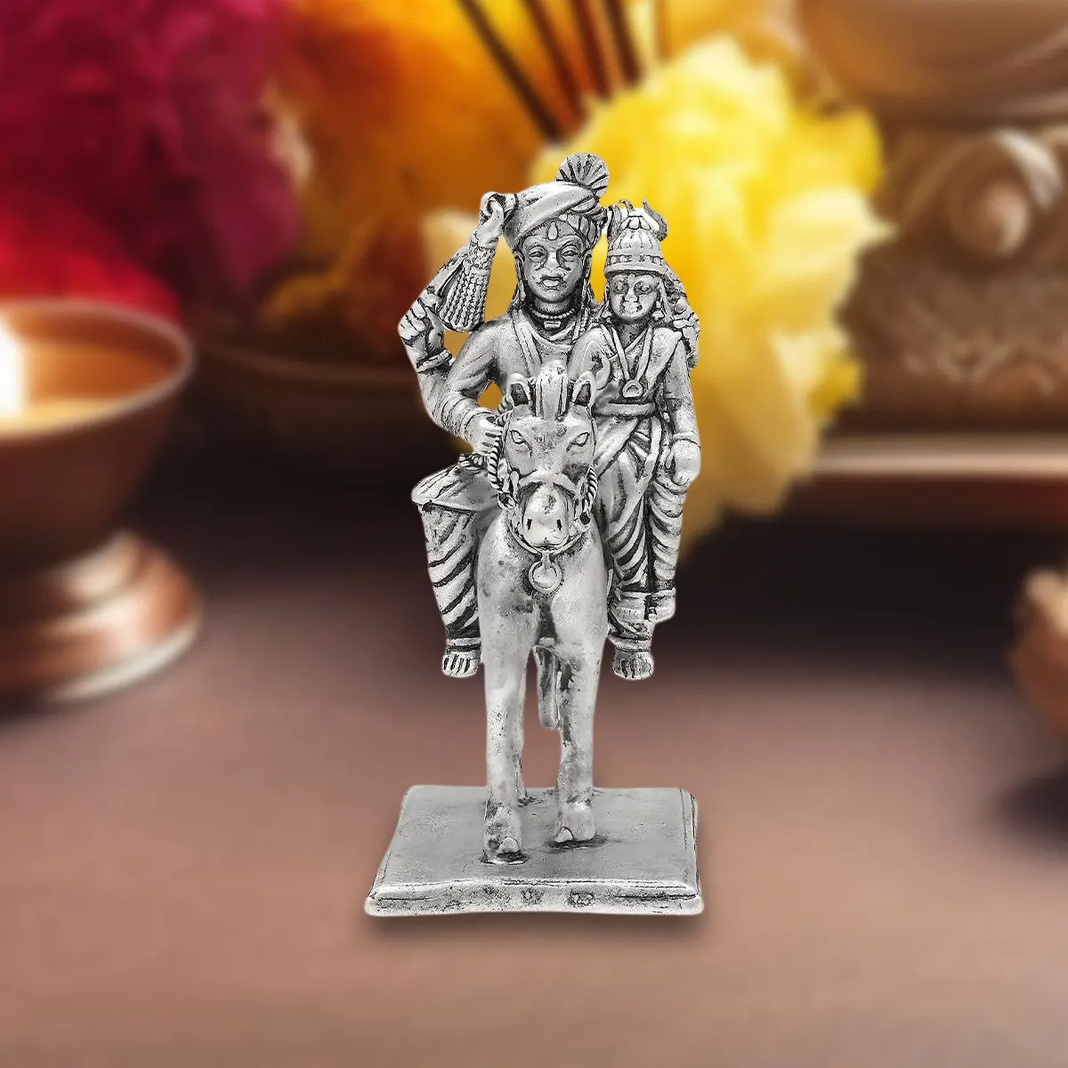 925 Antique Silver Khandoba Idol