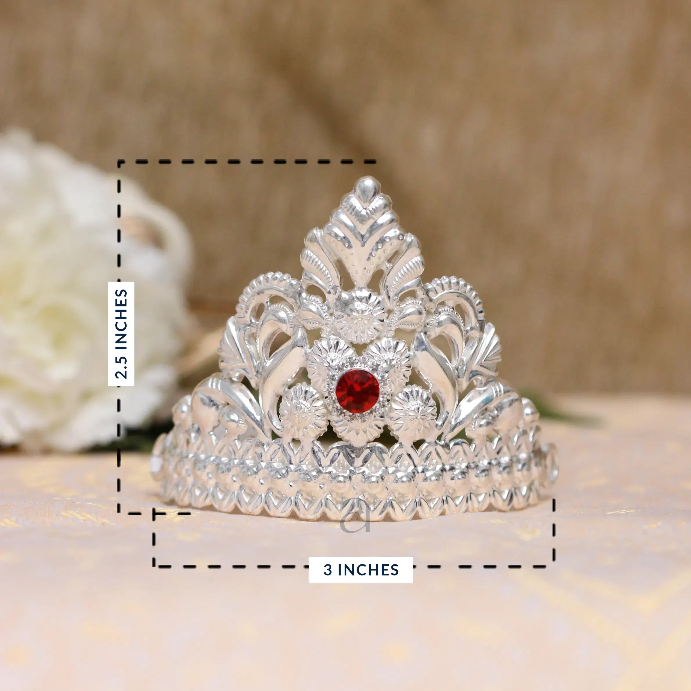 Silver Crown for Ganesh Murti