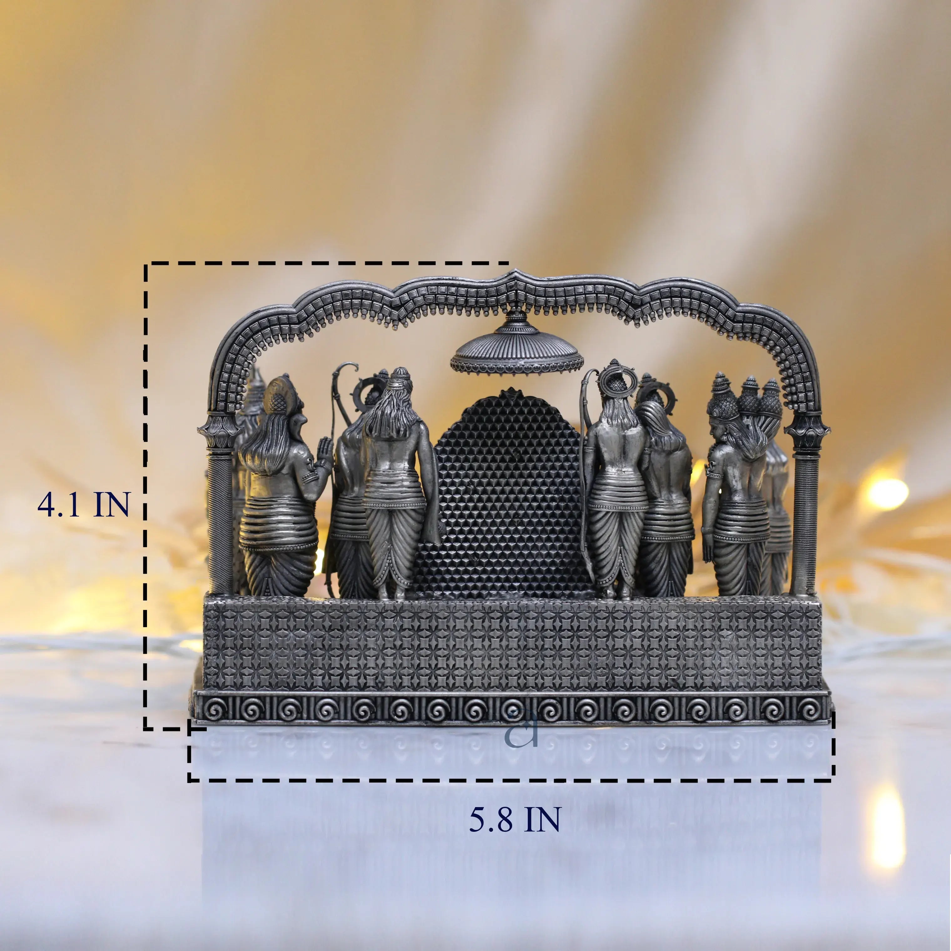 925 Sterling Silver Antique Finish Hollow Ram Darbar Idol