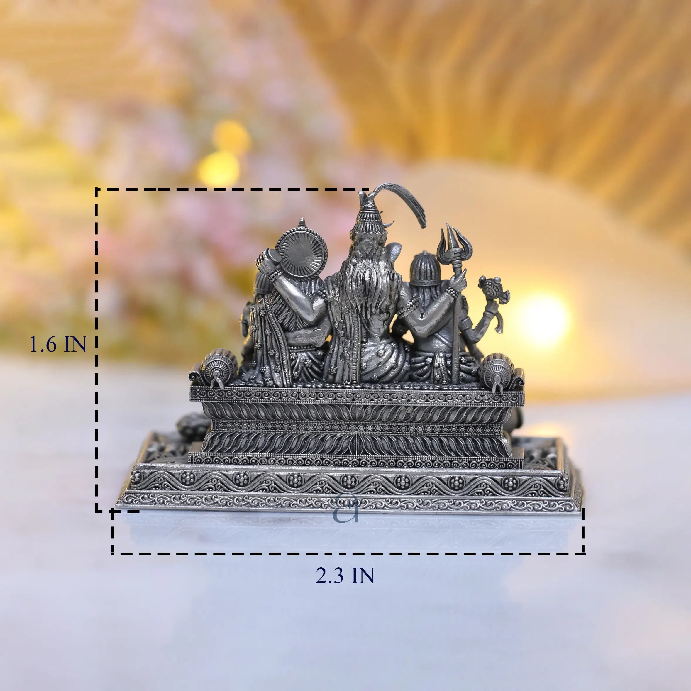 925 Sterling Silver Antique Finish Hollow Shiv Parivar Idol