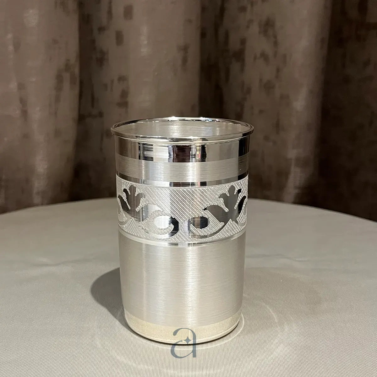 Handcrafted Silver Leaf Glasses (Set of 2)