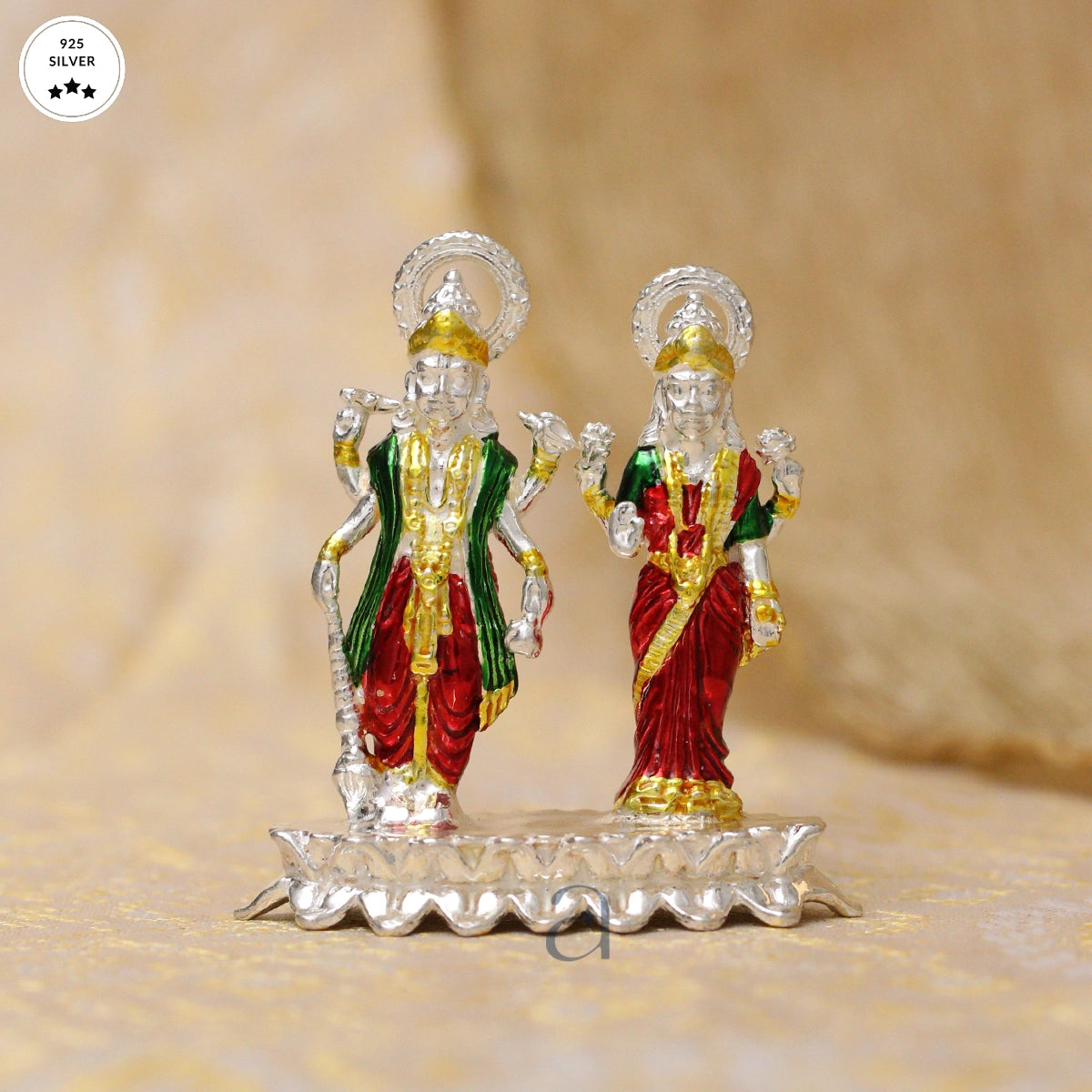 925 Silver Lord Vishnu & Lakshmi Idol