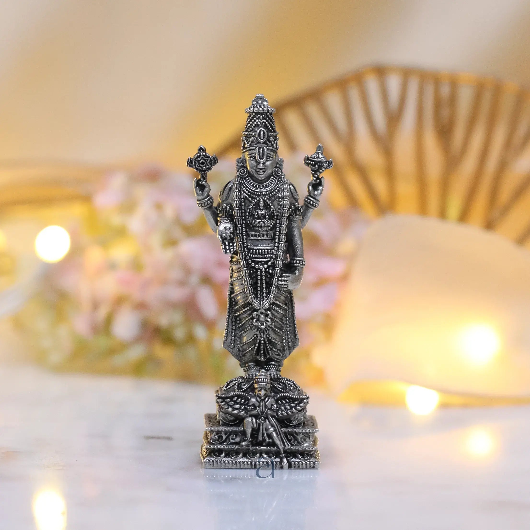925 Sterling Silver Antique Finish Hollow Tirupati Balaji Idol