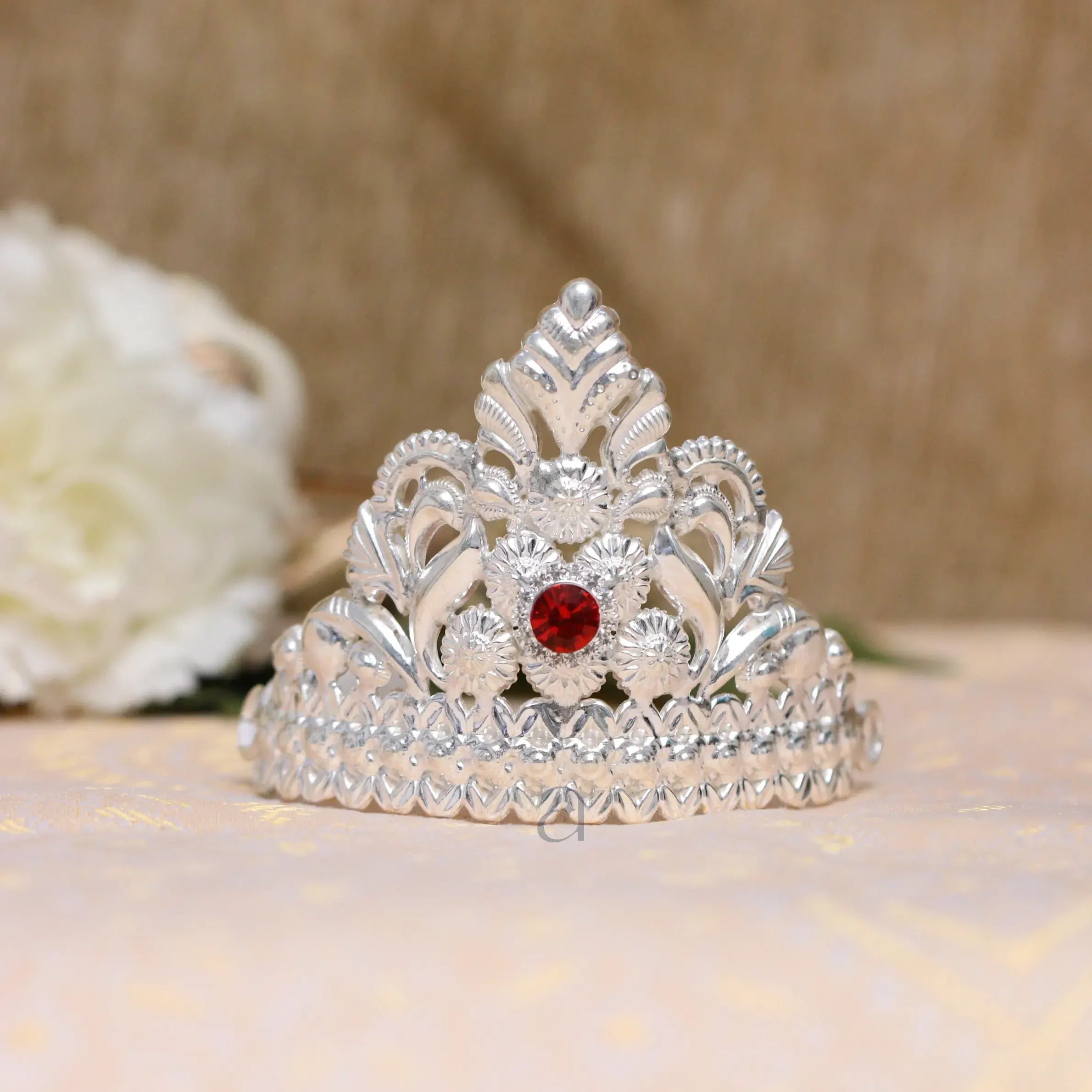 Silver Crown for Ganesh Murti