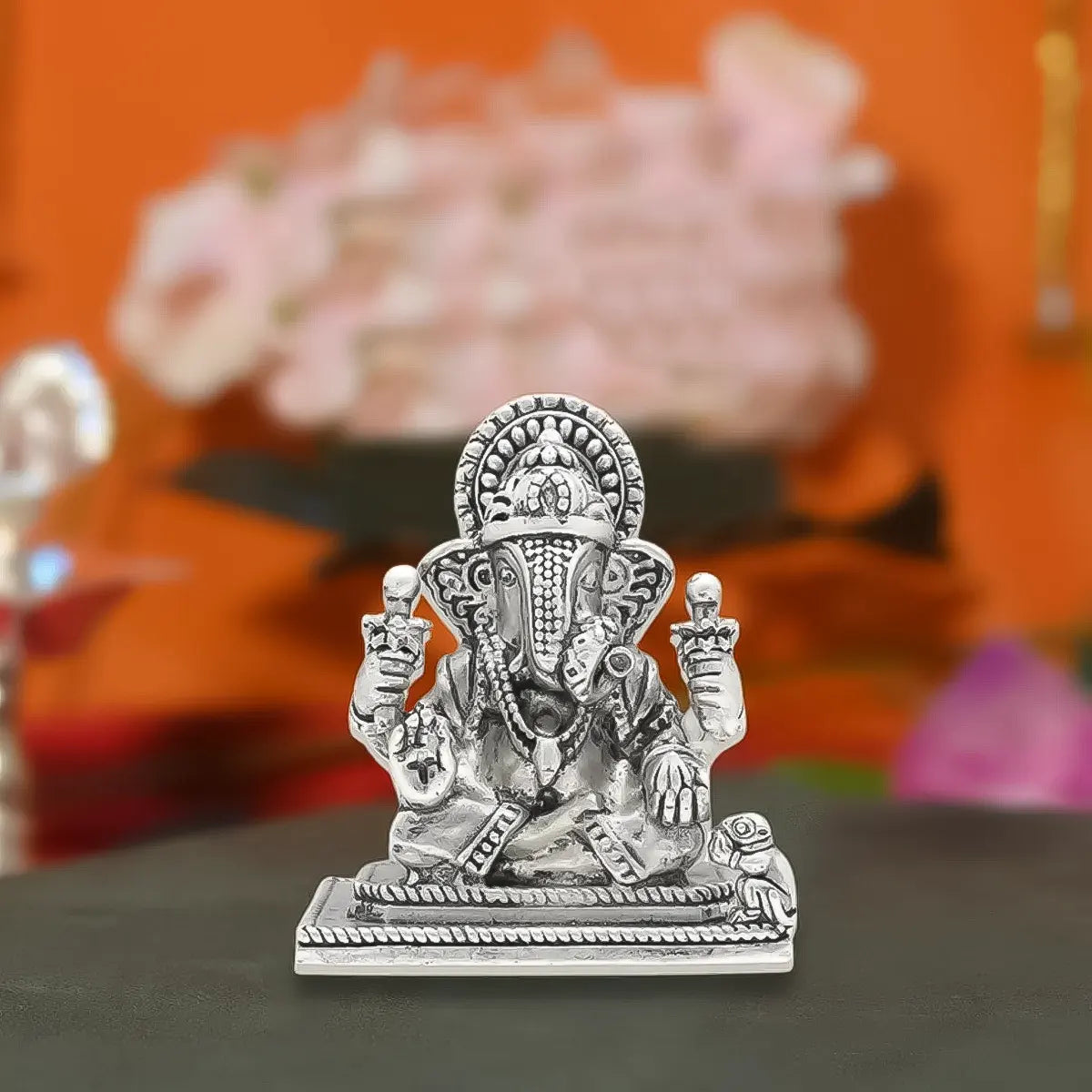 Exquisite 925 Antique Silver Ganesh Idol