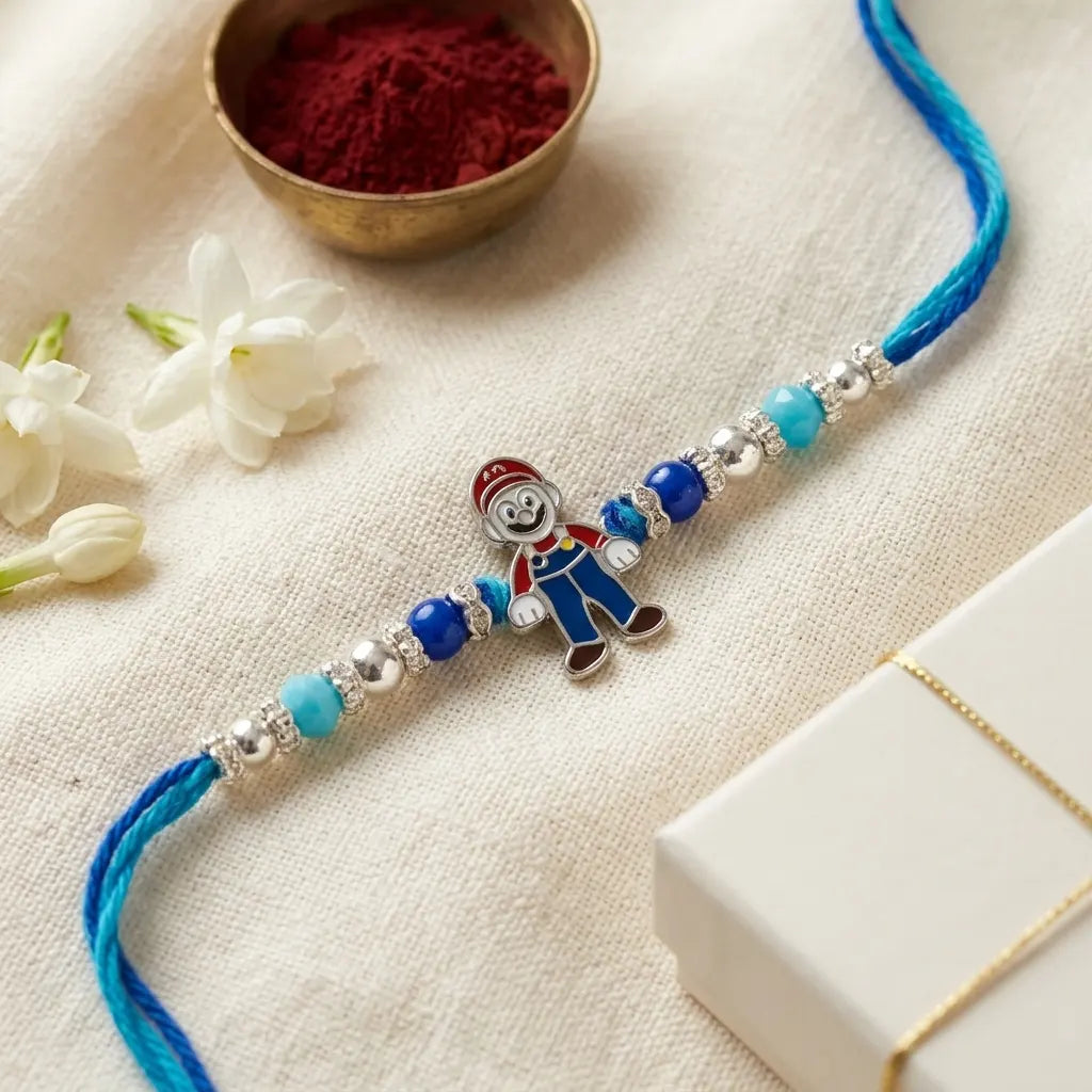 Kids 925 Silver Mario Rakhi