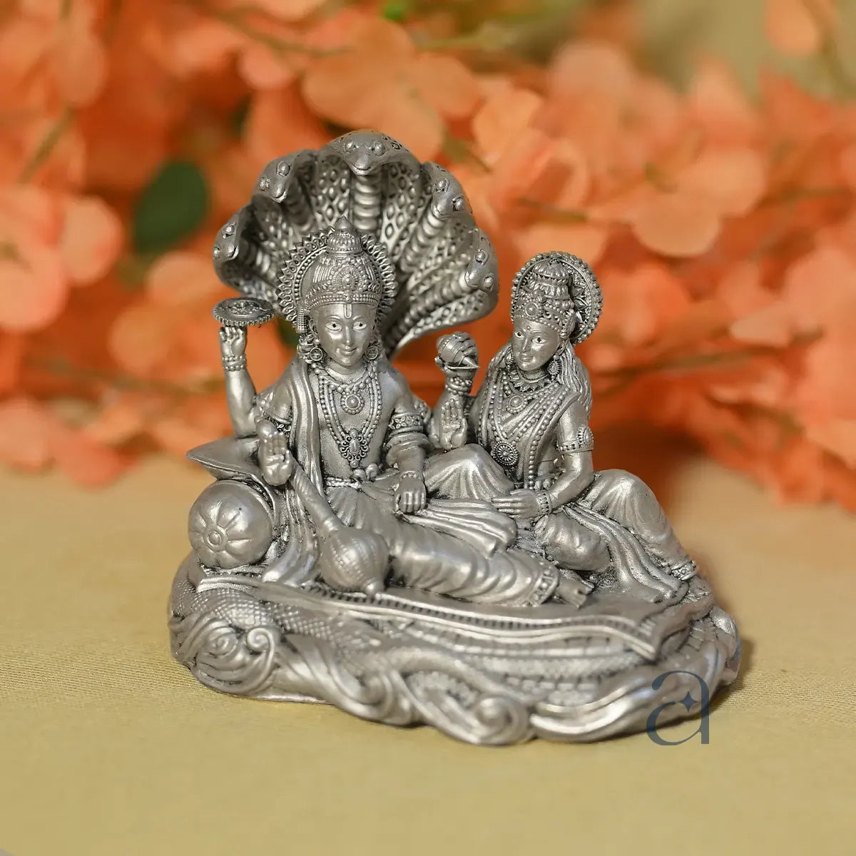 925 Antique Silver Lakshmi Vishnu On Sheshnag