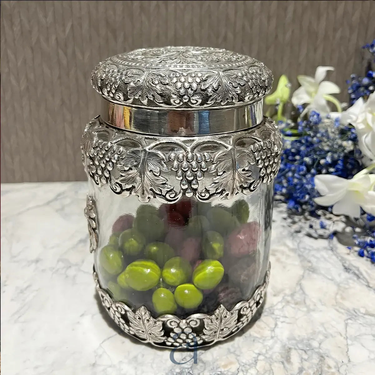 Vintage Elegance Antique Silver Jar