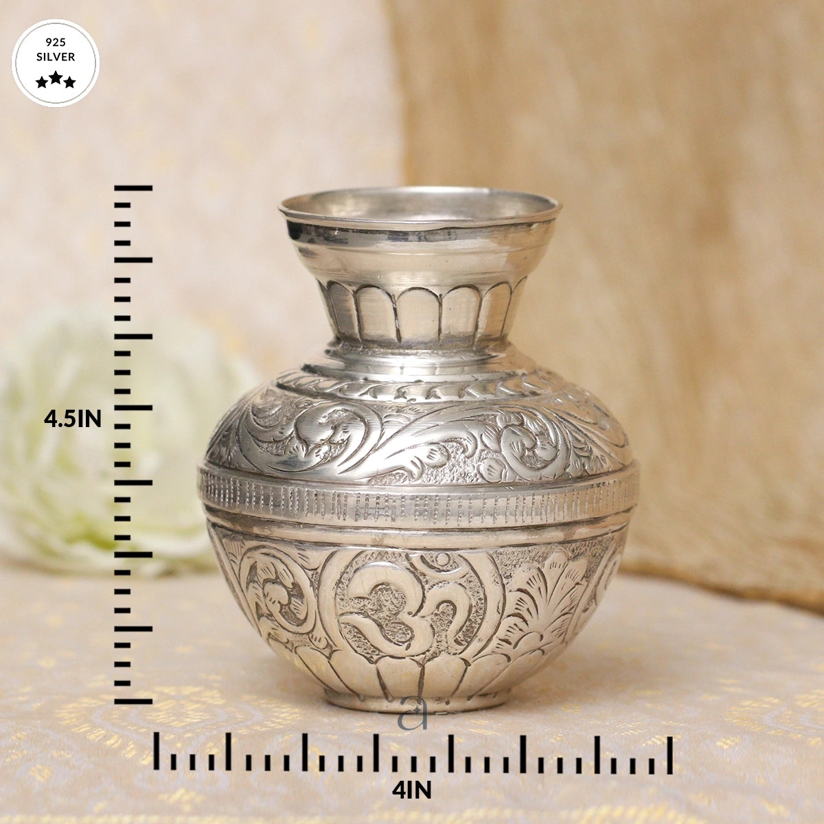 92.5 Silver Kalash with Engraved Om Motif