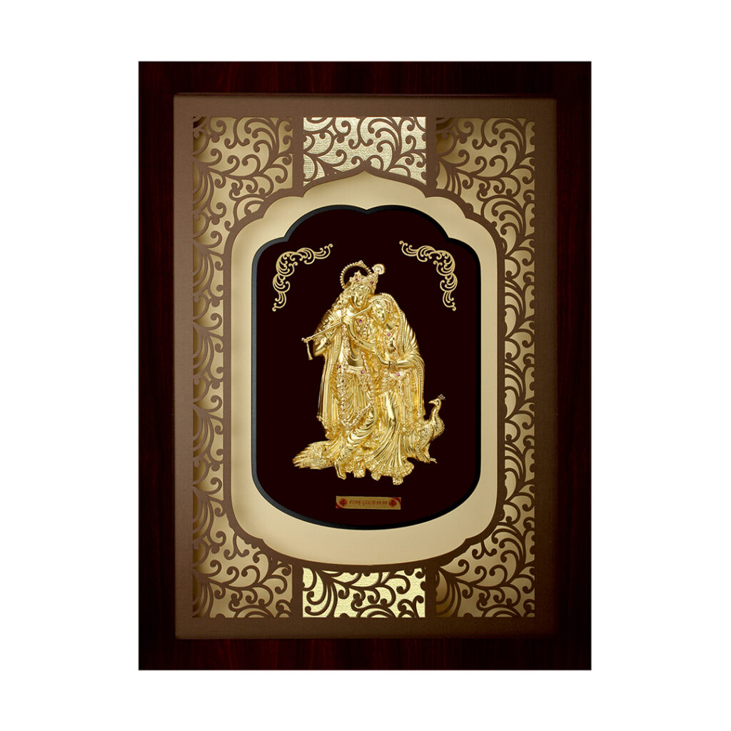 Radha Krishna with Peacock Decorative Frame
