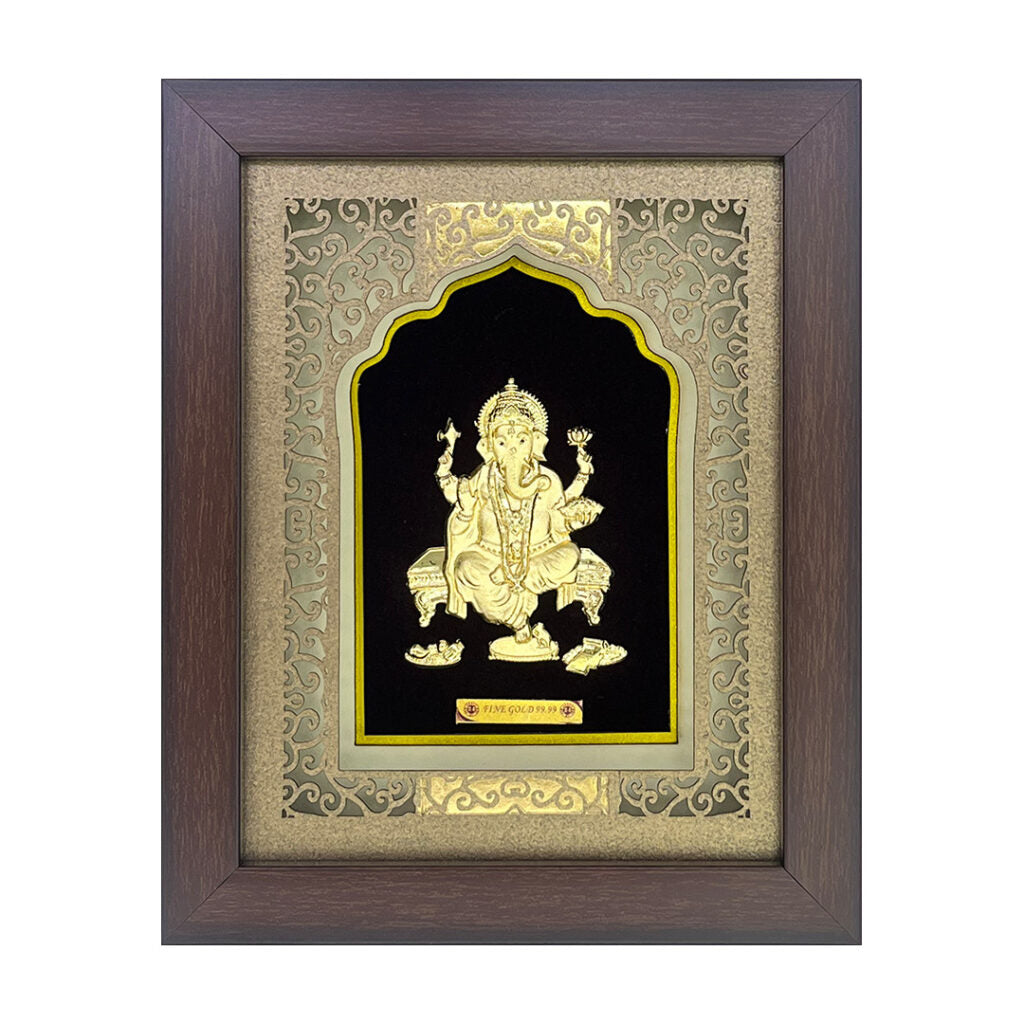 Ganesh Ji Gold Foil Gift Frame