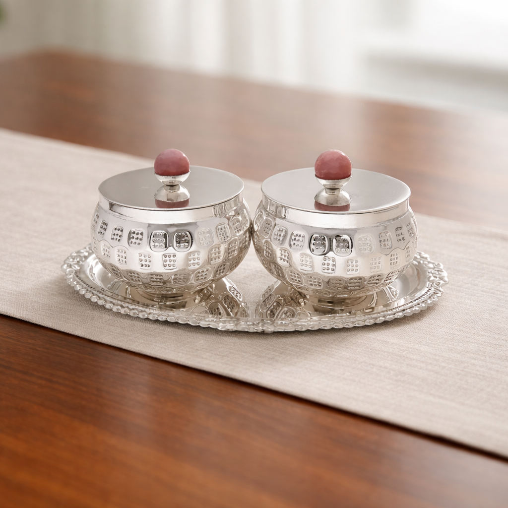 Buy 925 Silver Exquisite Bowl And Tray Online at Best Price - Aahi Silverware | Ranka Jewellers