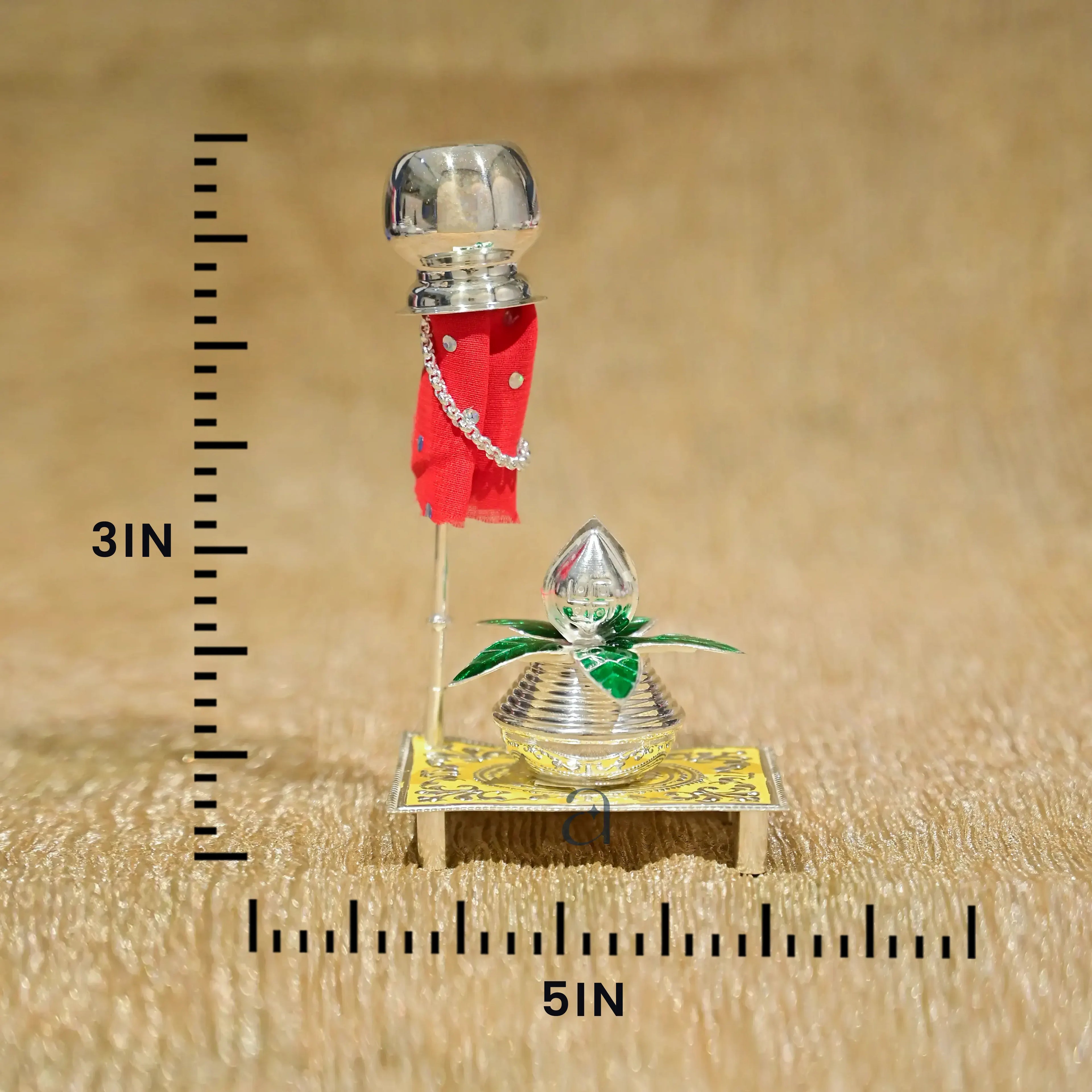 Silver Gudi with Yellow Base