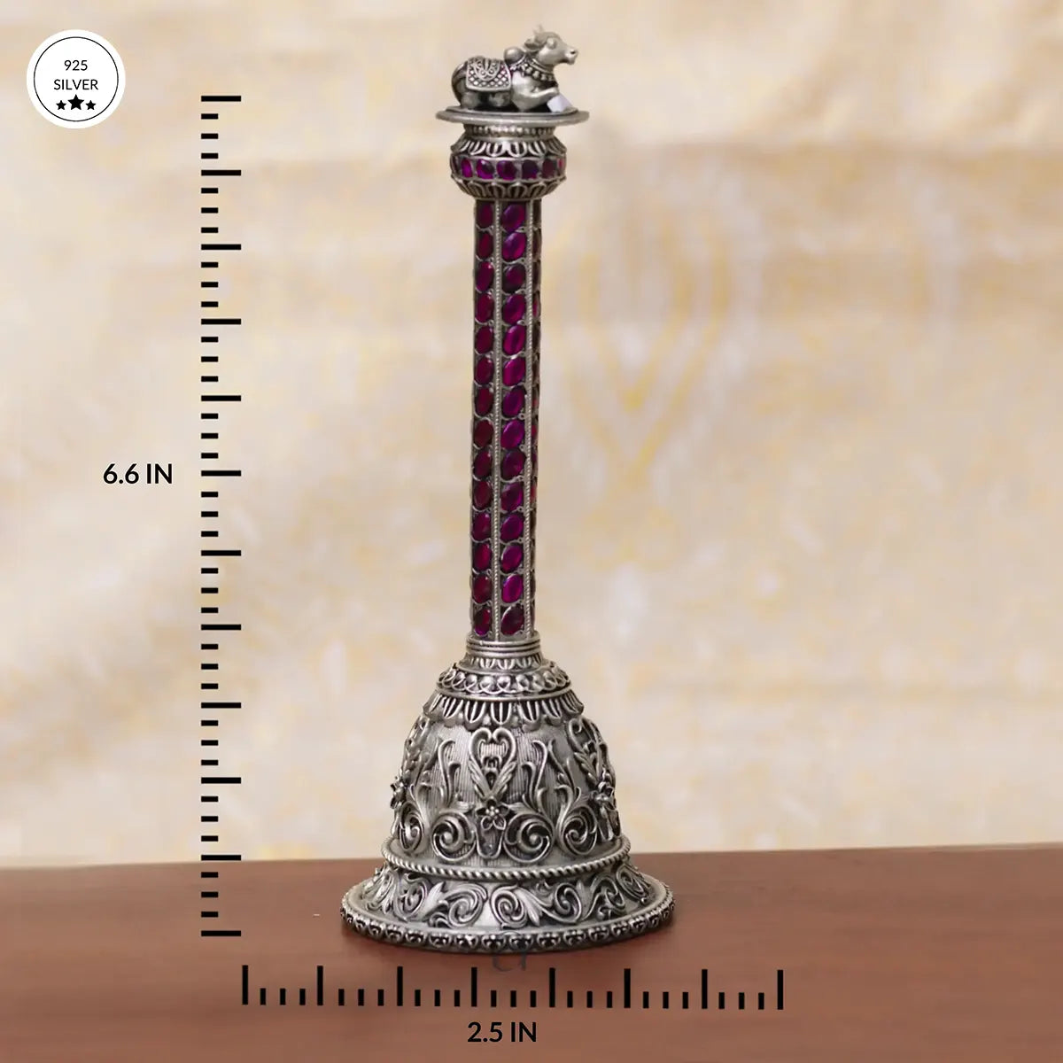925 Stone Decorated Antique Nandi Bell