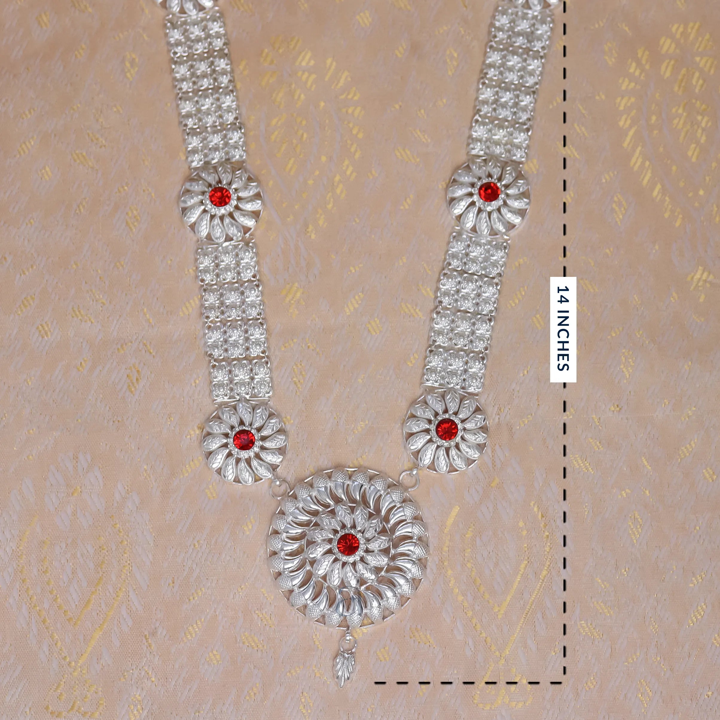 Silver Flower Haar for Ganpati