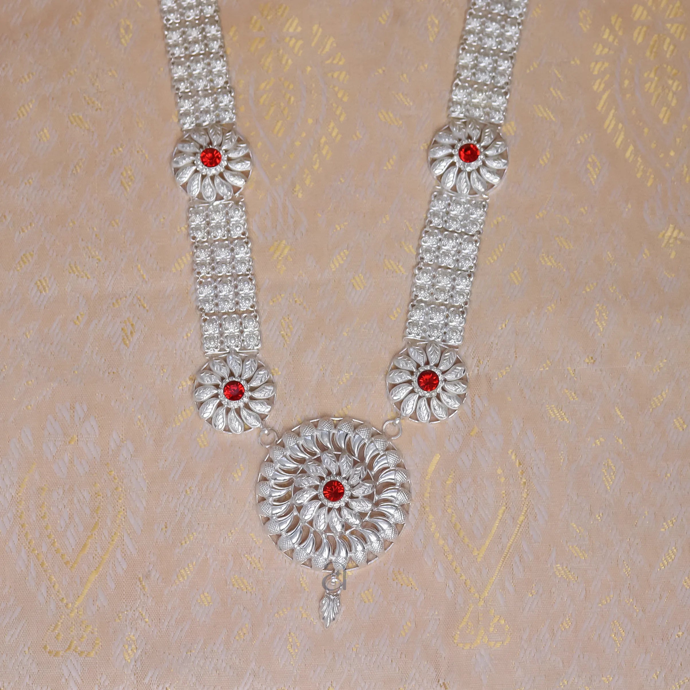 Silver Flower Haar for Ganpati