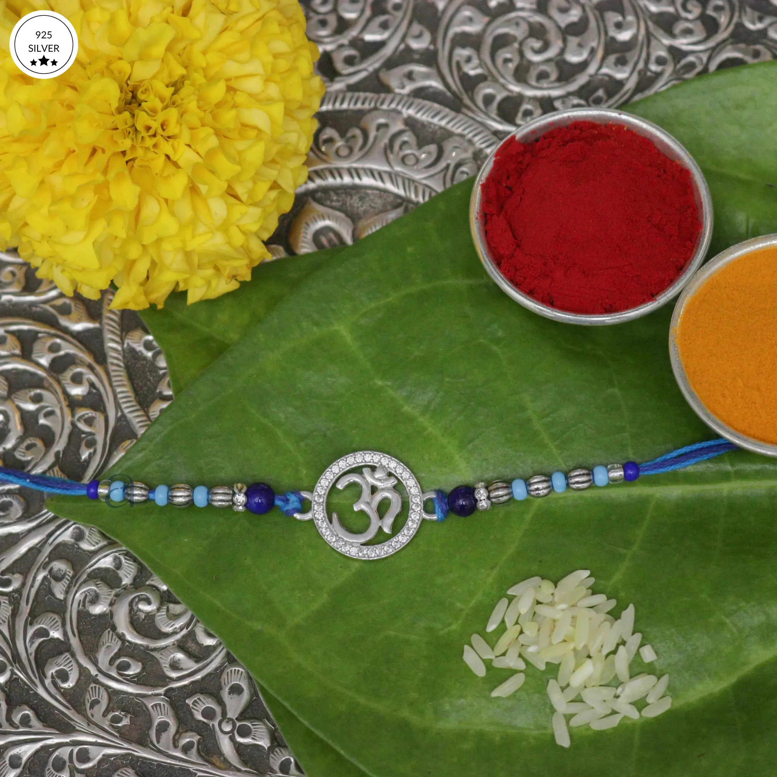 925 Silver Om Rakhi