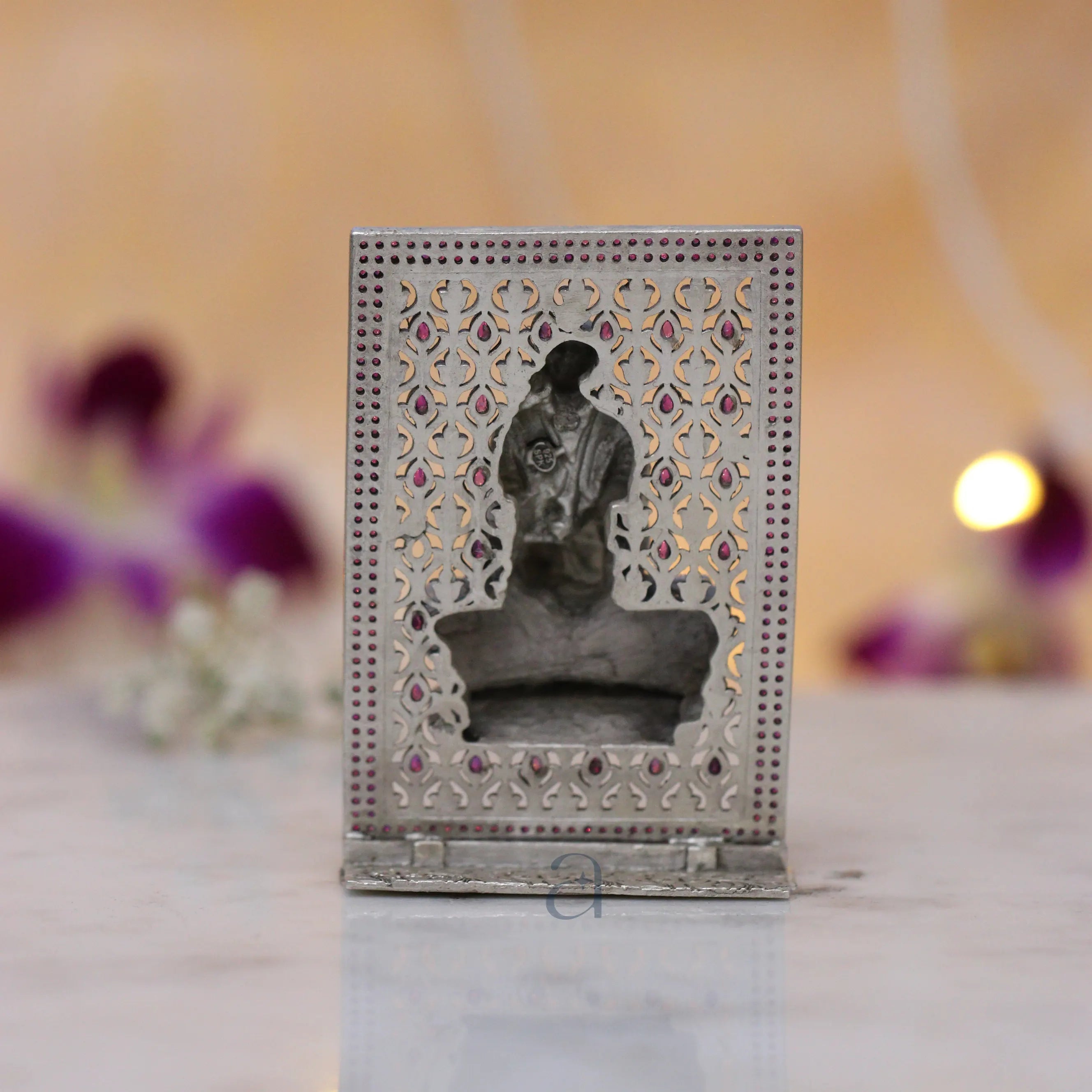 Silver Sai Baba Idol Designer Frame