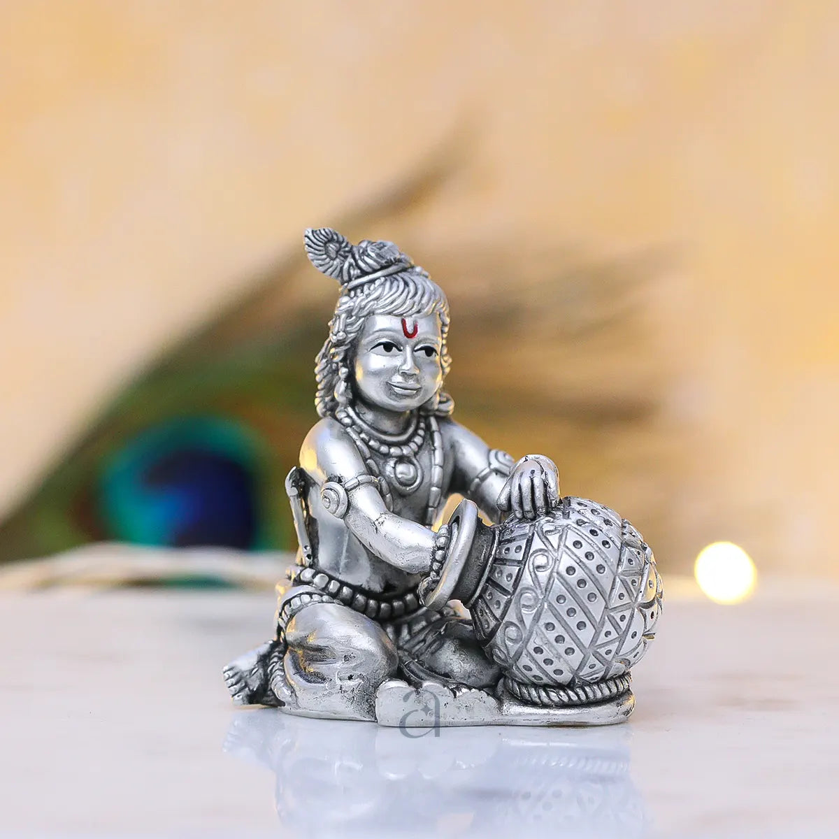 Playful Antique Bal Gopal 925 Idol