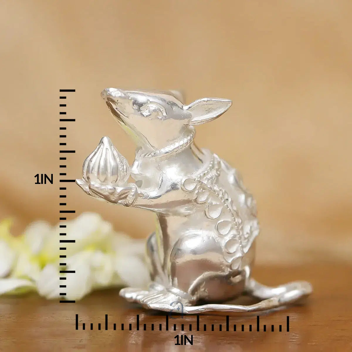 Silver Mushakraj Bhariv Murti