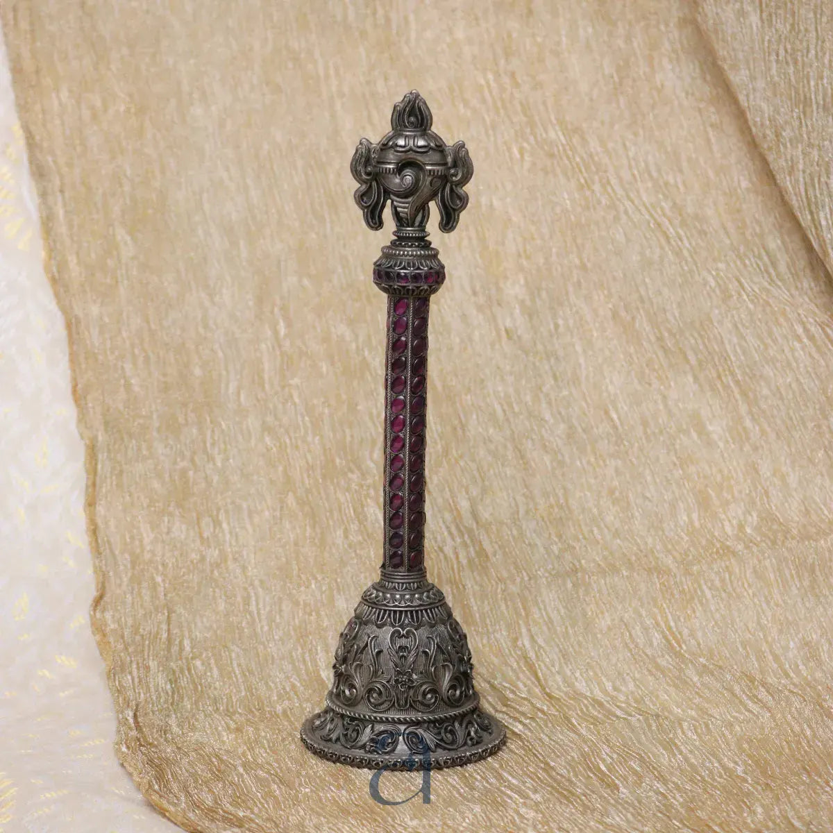 925 Stone Decorated Antique Silver Ghanti