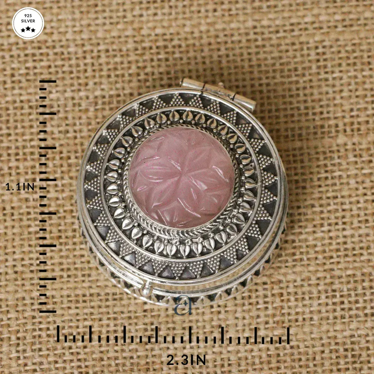 925 Pink Floral Stoned Antique Silver Dabbi