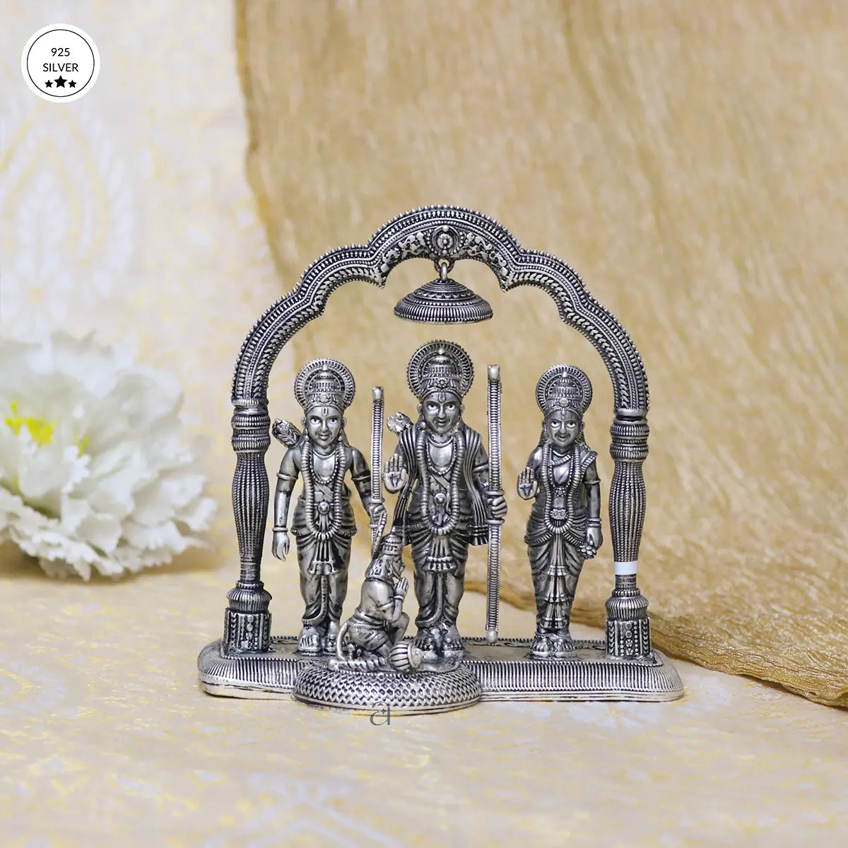 925 Solid Antique Silver Ram Darbar