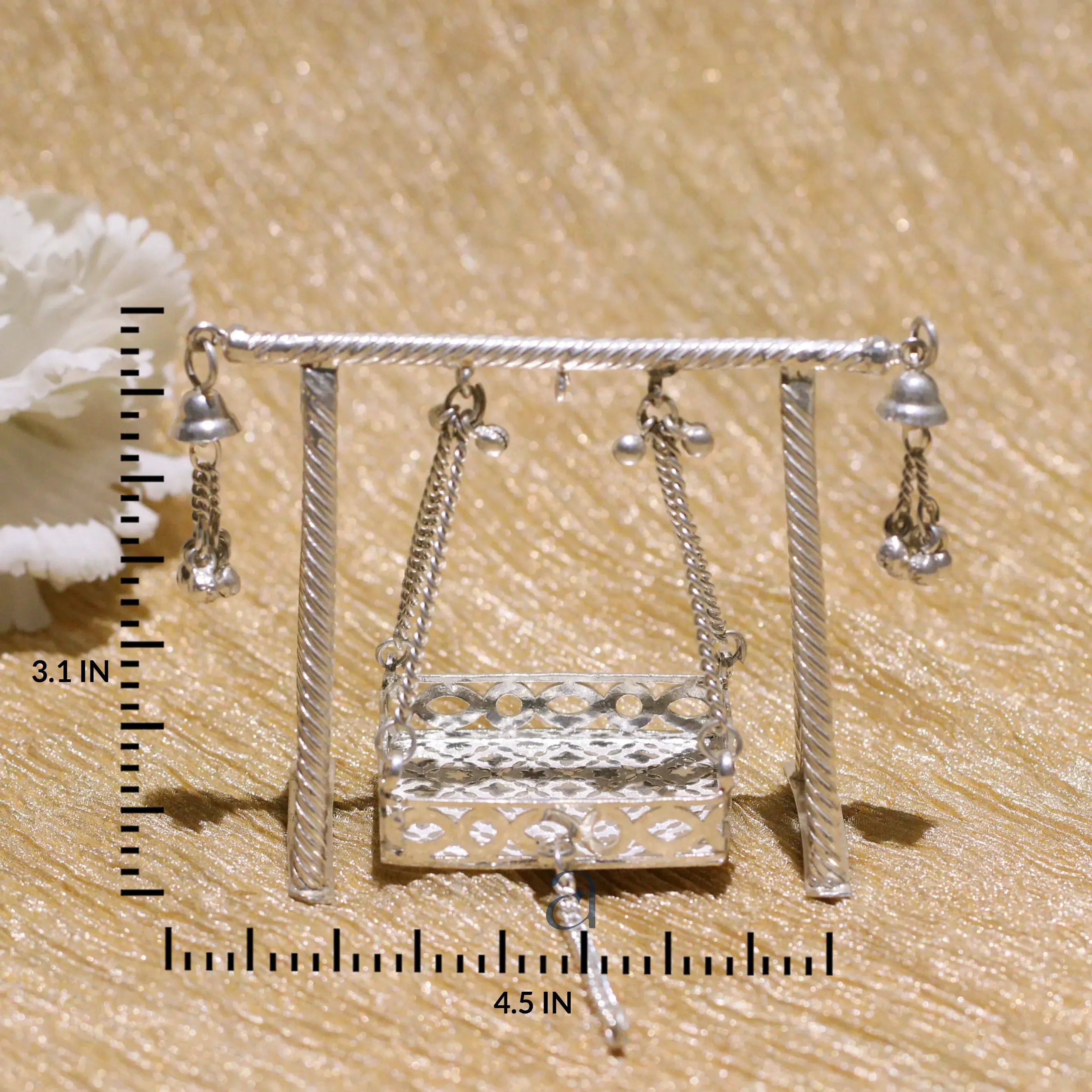 Elegant Hanging Bell Designed Silver Jhoola