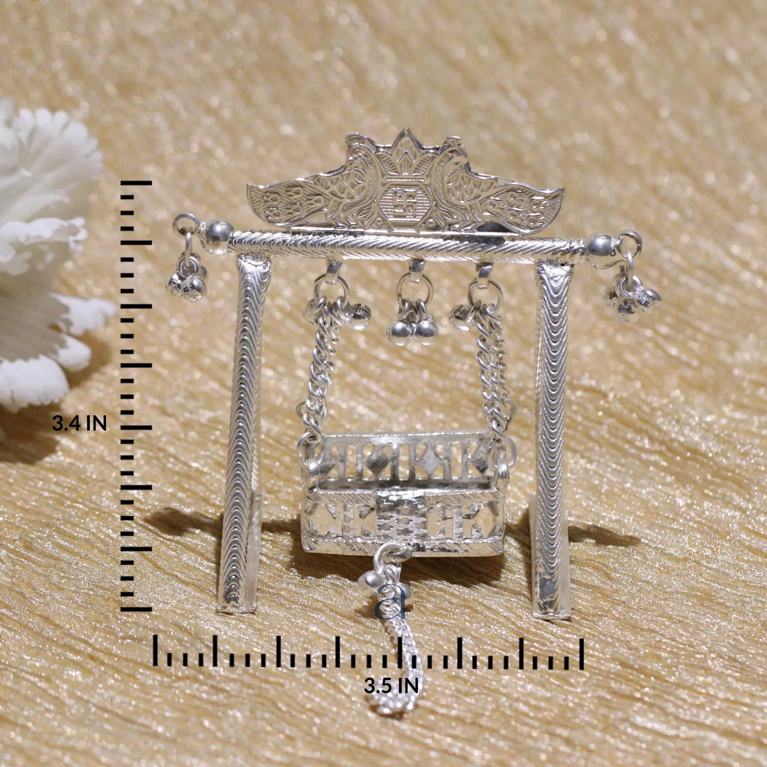 Duo Peacock Designed Silver Jhoola