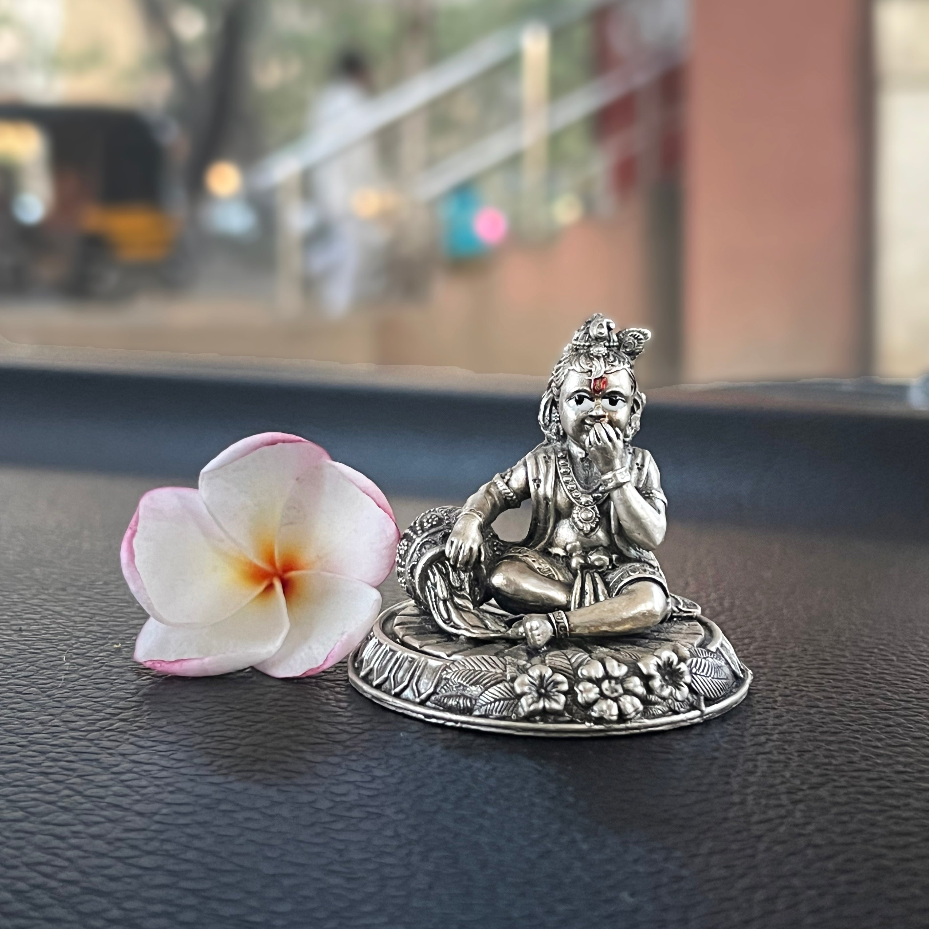 Antique Silver Bal Krishna Car Idol (1.5) IN