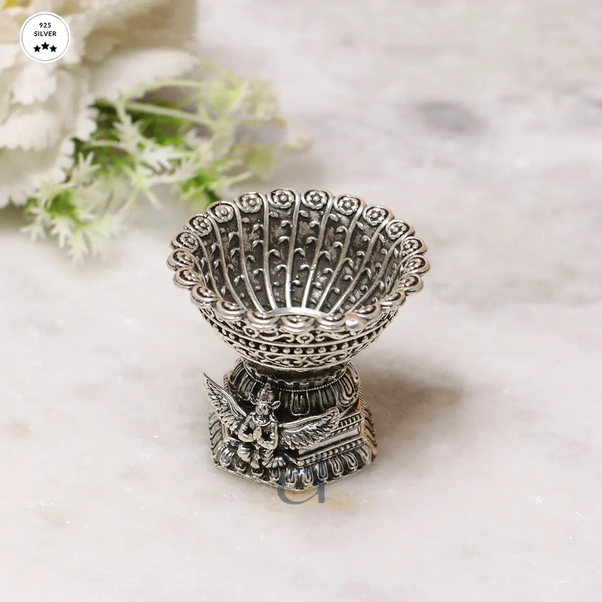 Buy 925 Peacock Inspired Garuda Antique Silver Niranjan Online at Best Price - Aahi Silverware | Ranka Jewellers