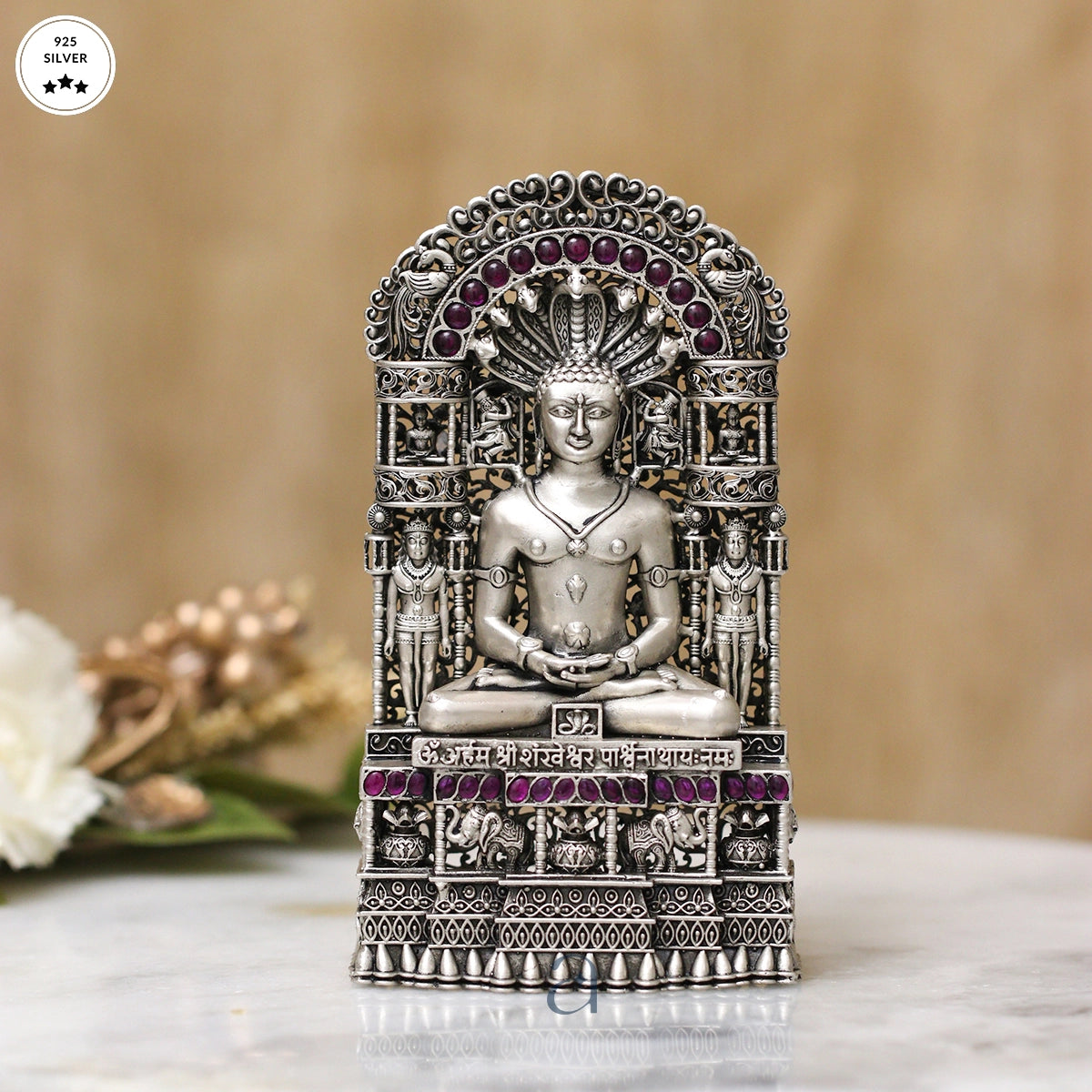 Antique Silver Parshwanatha Swami Idol