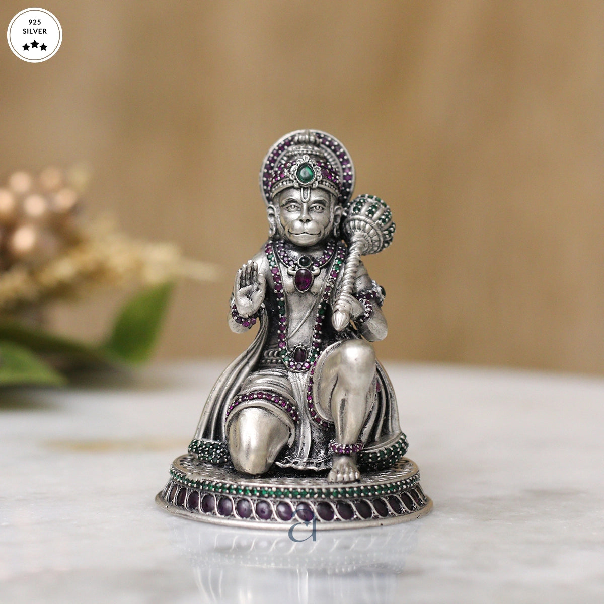 Antique Stone Decorated Hanumanji Idol