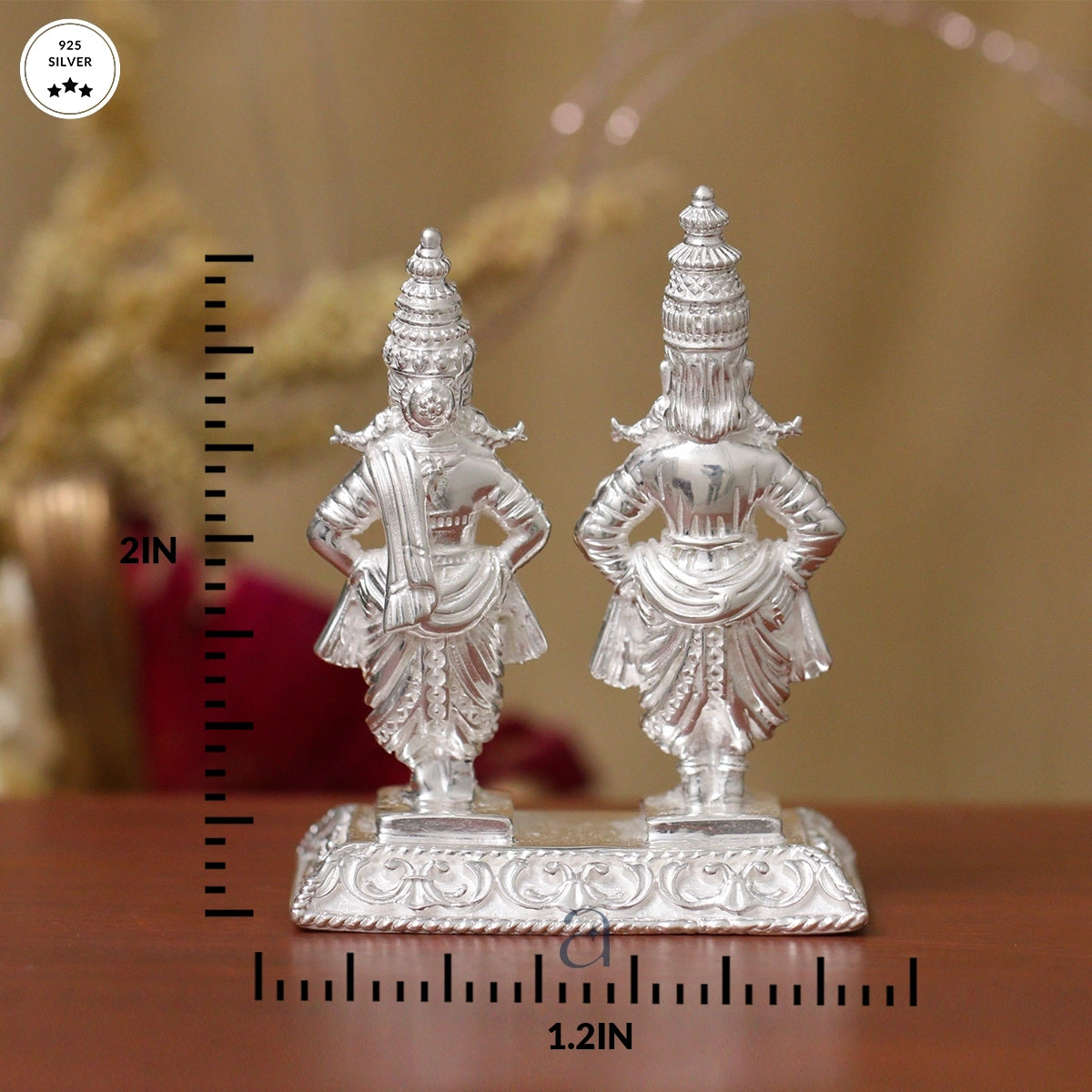 Exquisite Silver Vitthal Rukmini Idol