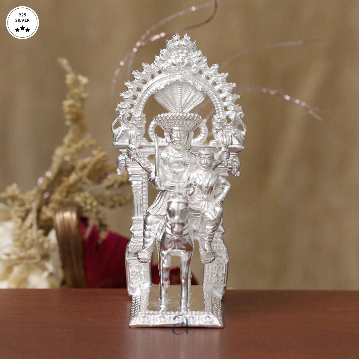 Exquisite Silver Khandoba Idol