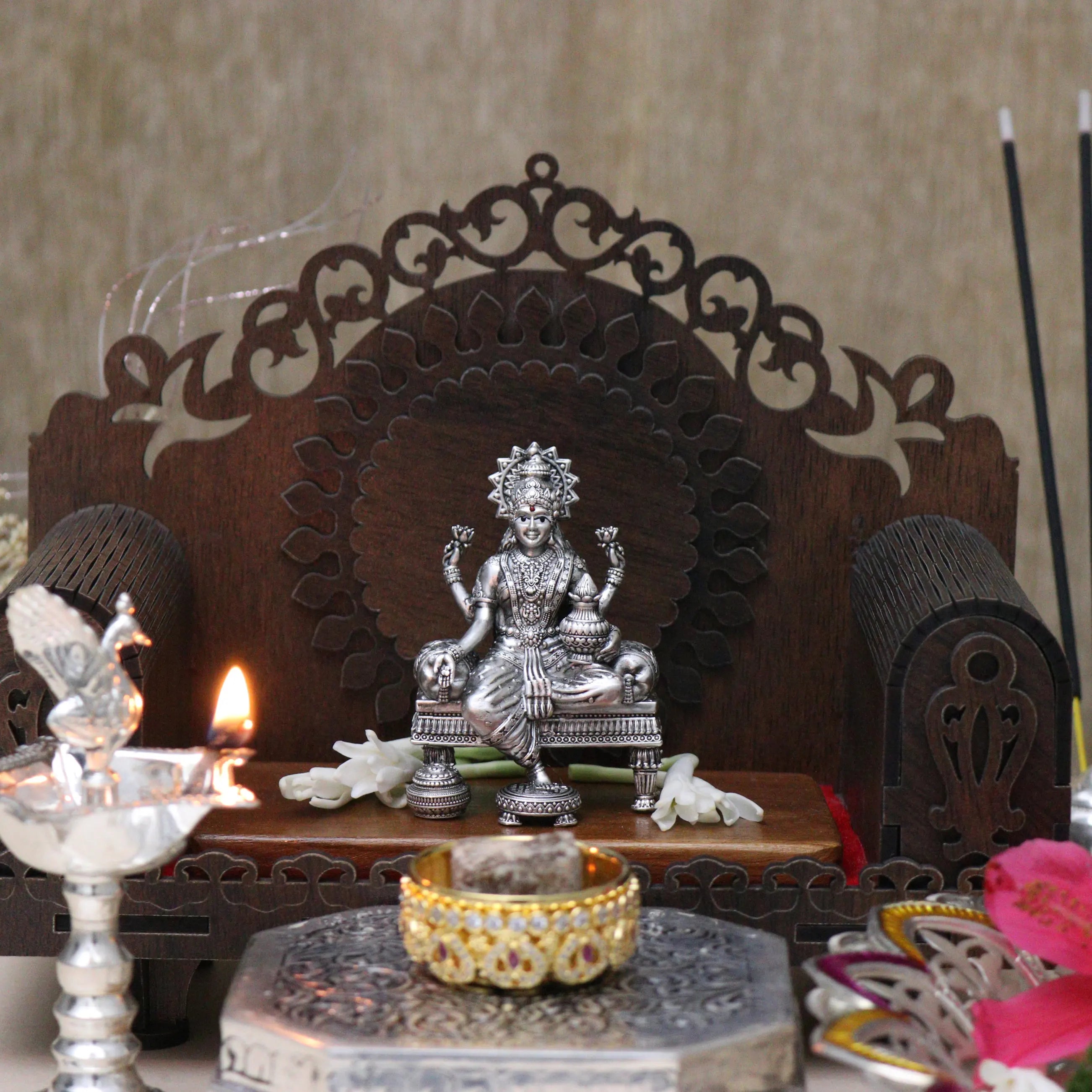 Silver Lakshmi Murti for Home Puja Room