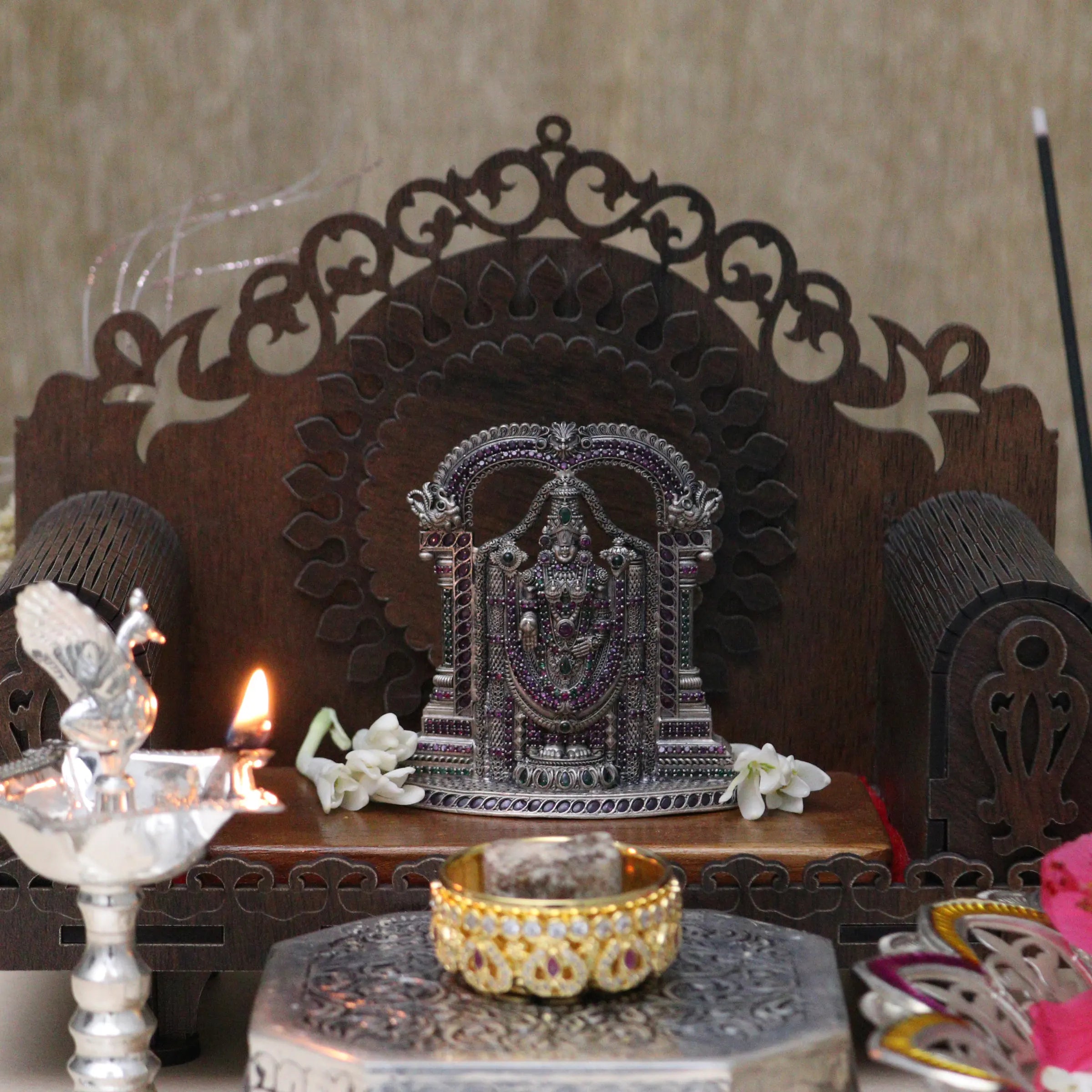 Silver Balaji Idol for Home Temple