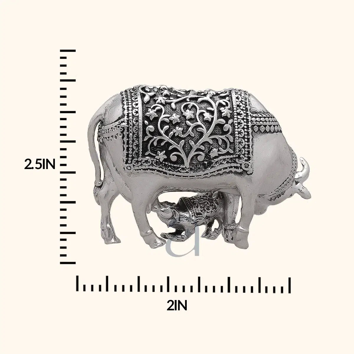 925 Silver Antique Cow & Calf