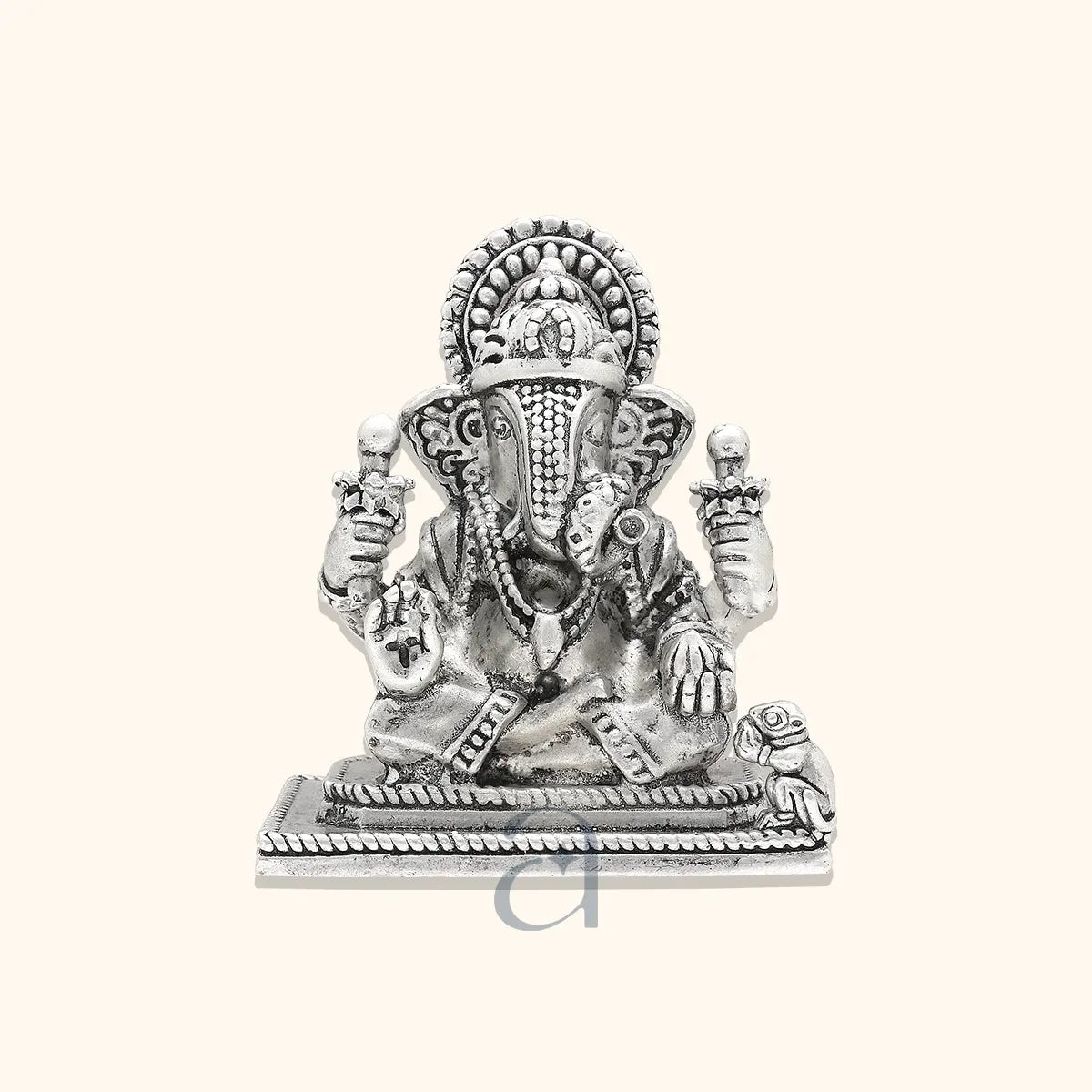 Exquisite 925 Antique Silver Ganesh Idol