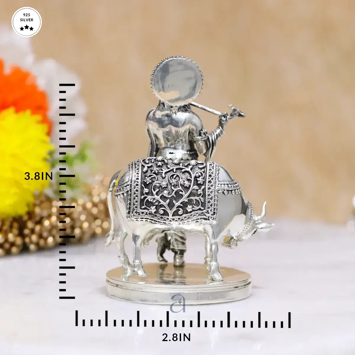 Exquisite 925 Anitque Krishna Silver Idol
