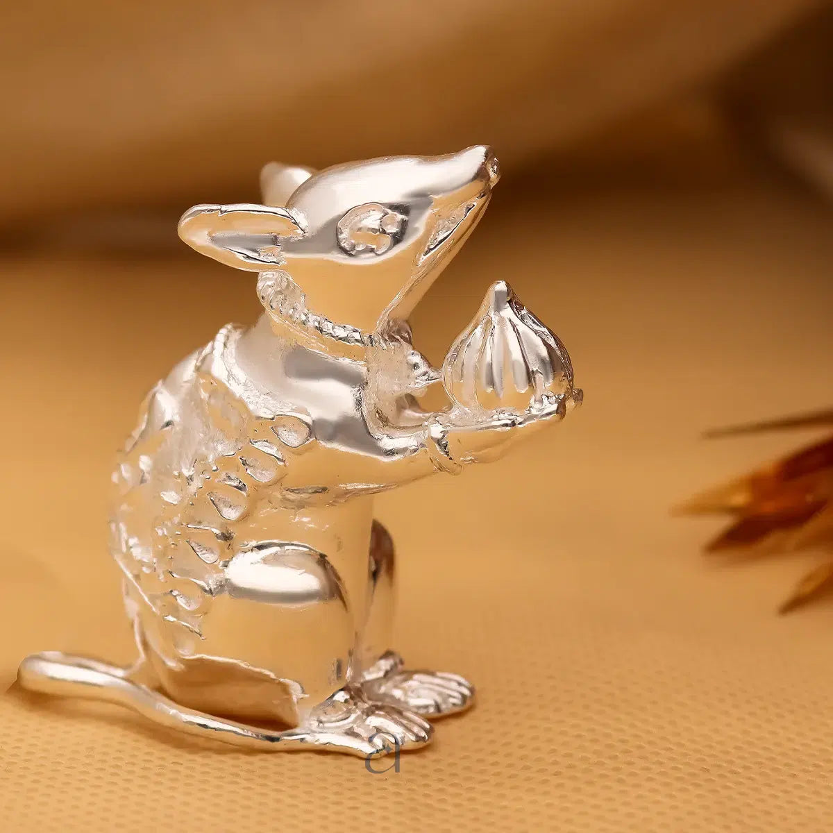 Silver Mushakraj Bhariv Murti