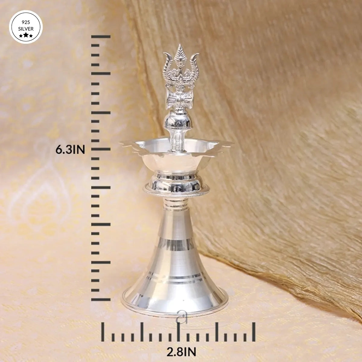 925 Shiva Trishul Silver Samai (Set Of 2)