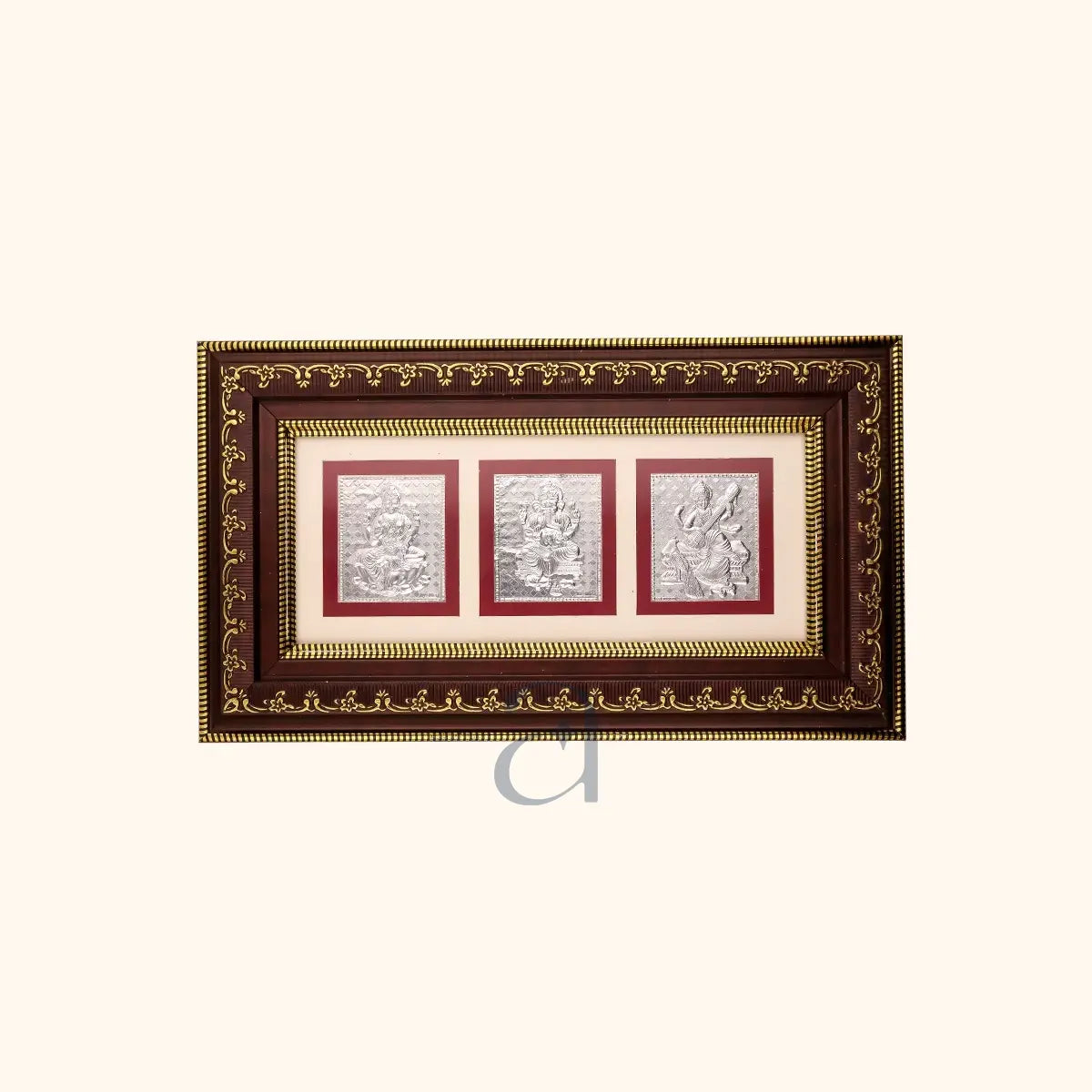 Lakshmi, Ganesh & Saraswati Trimurti Frame