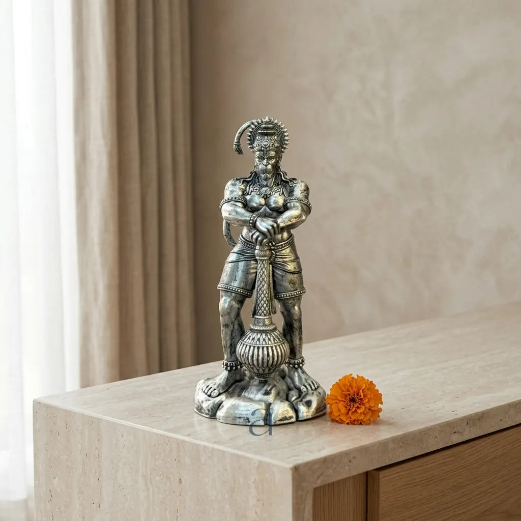 925 Sterling Silver Antique Finish Hollow Hanuman Ji Idol