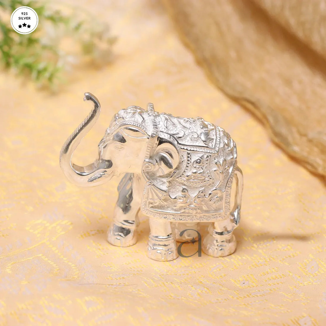 925 Solid Silver Elephant with Upside Sund