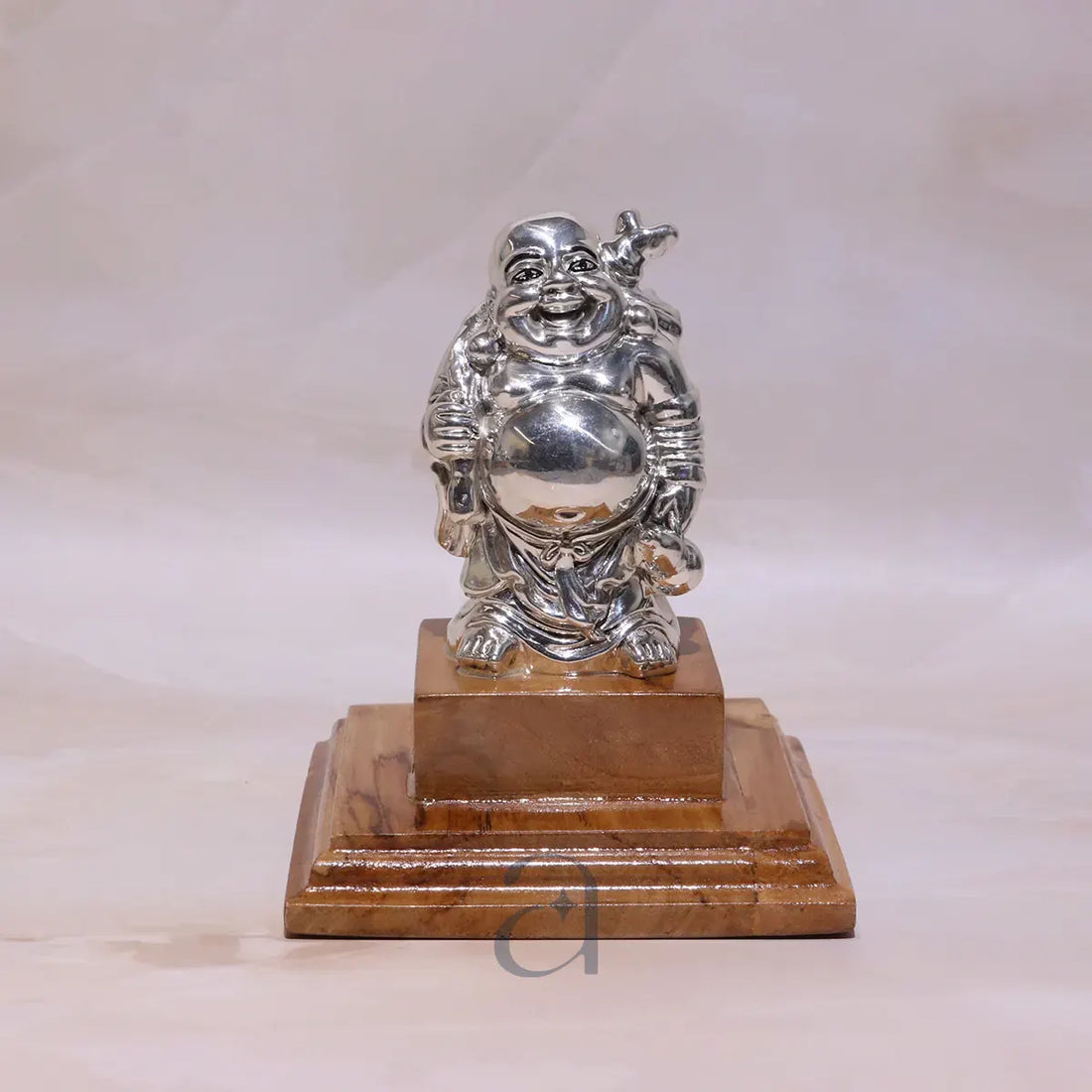 Exquisite Silver Laughing Buddha Statue