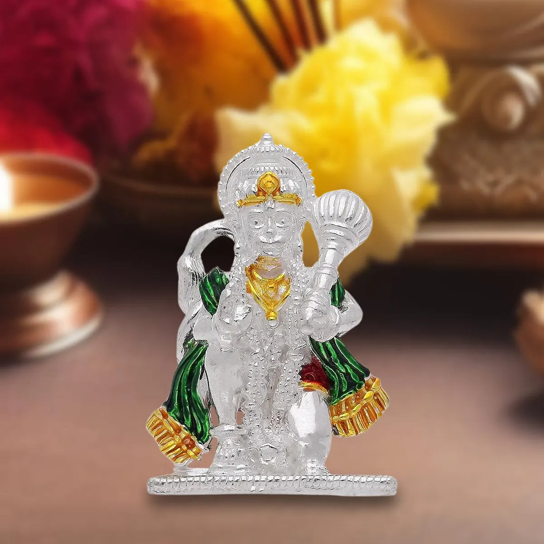 925 Colorful Silver Hanumanji Idol