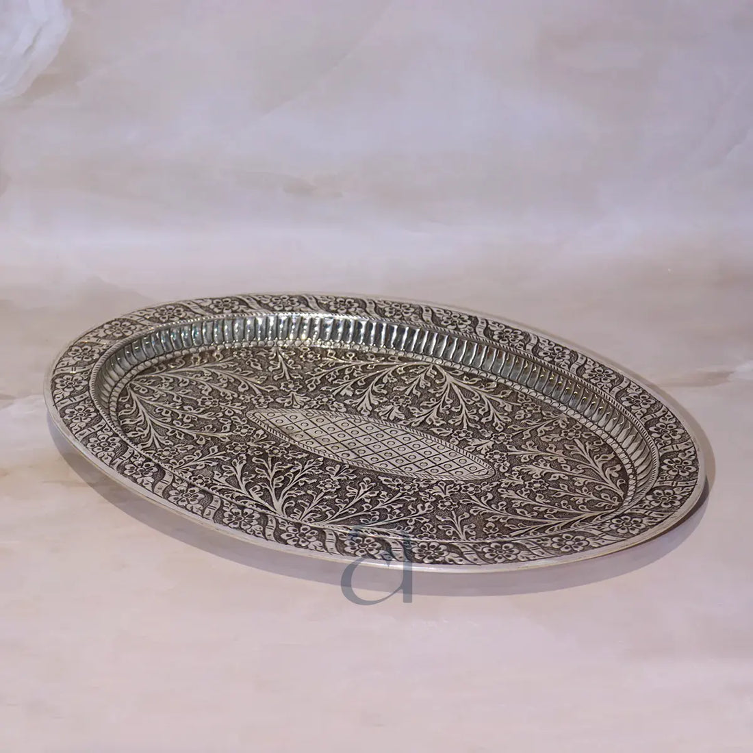 Premium Engraved 925 Antique Silver Tray